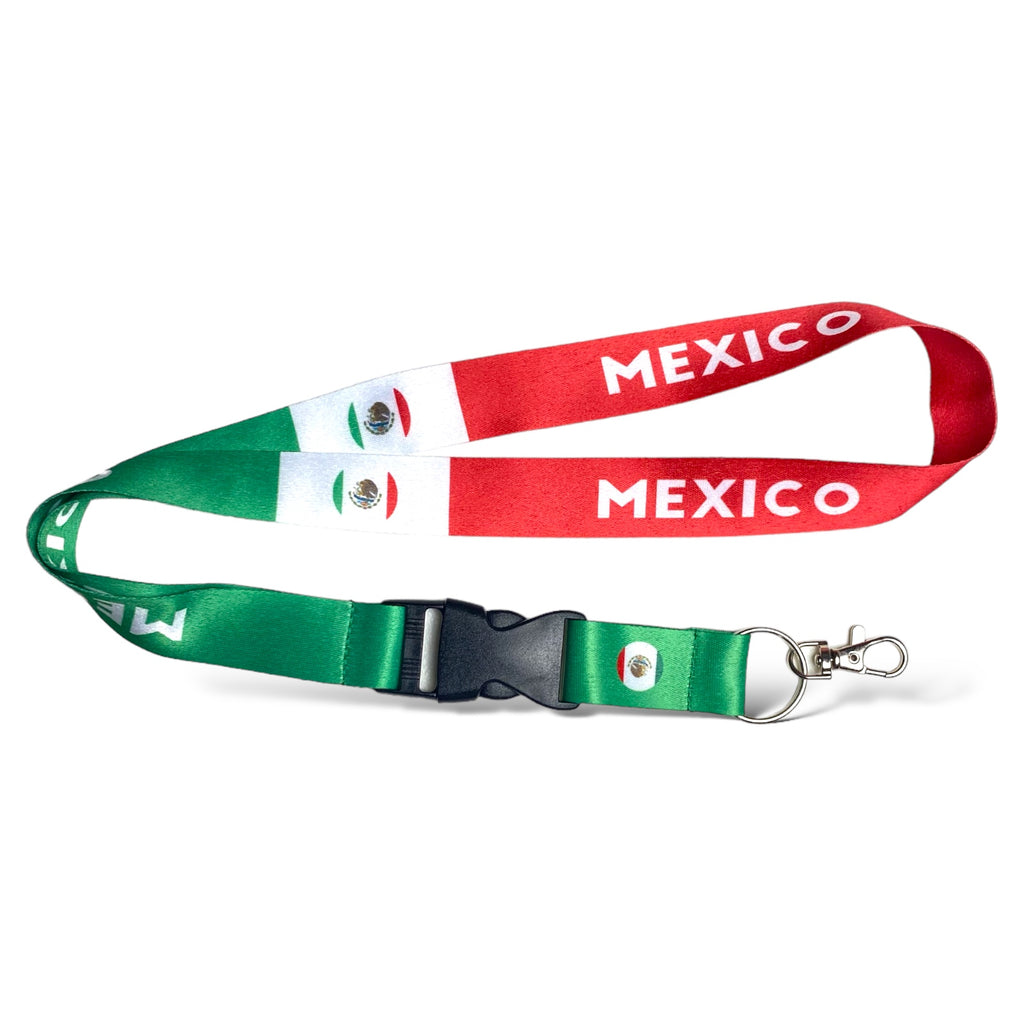 Mexico Flag Lanyard with Detachable Buckle | Mexican Flag KeyChain Neck Strap