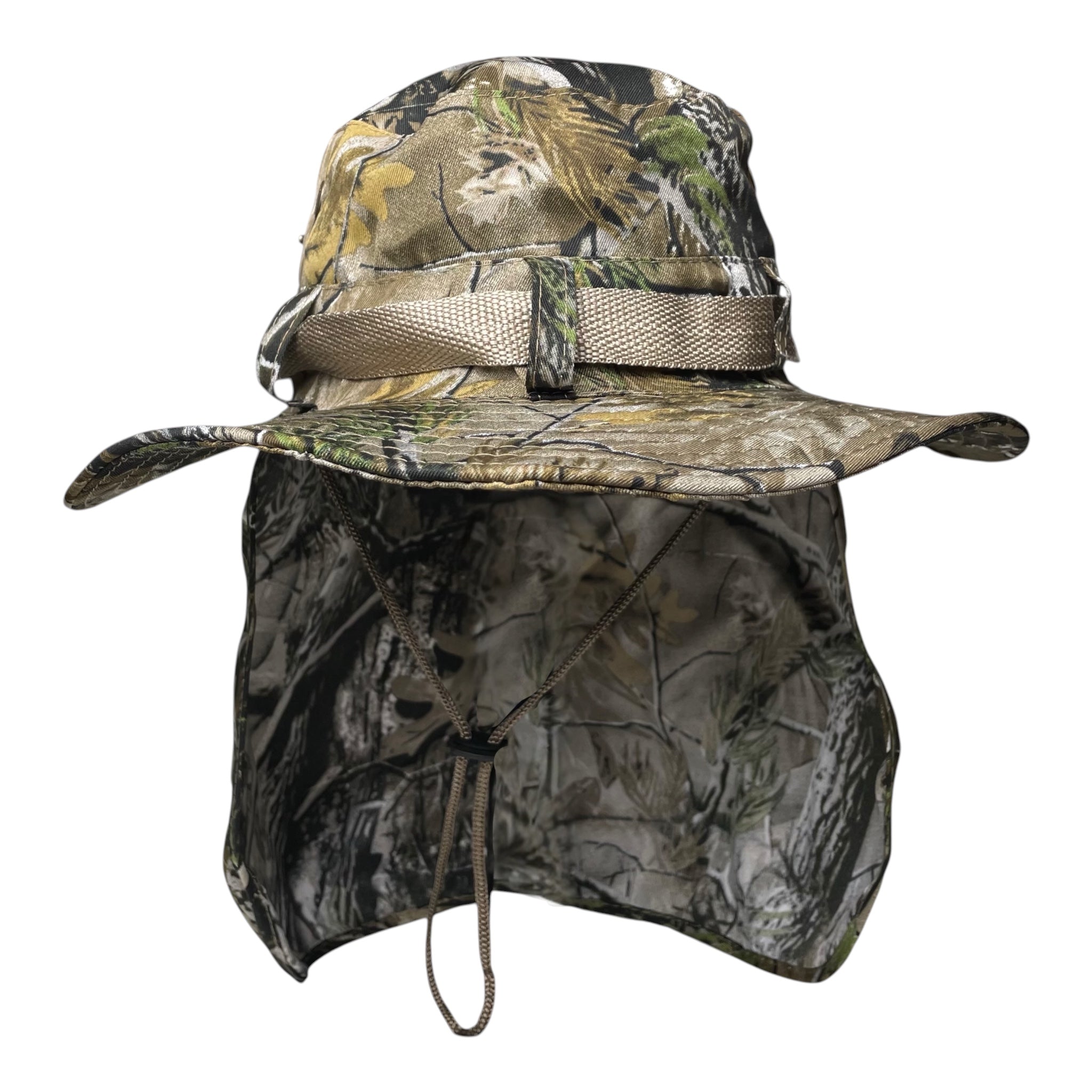 Summer Camouflage Boonie Hat, Wide Brim, Neck Flap, Fishing, Hunting