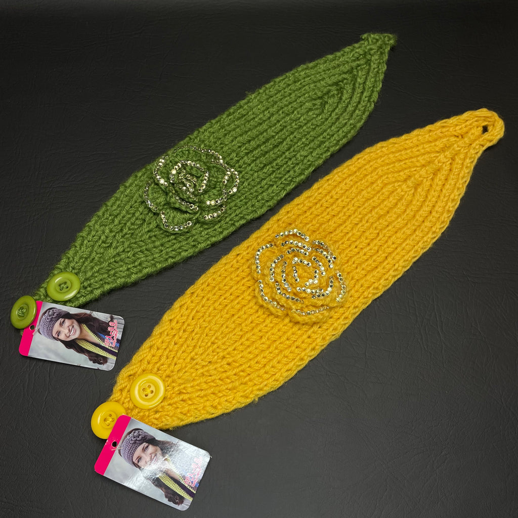 Set of 2 Women's Multicolor Knitted Winter Headband