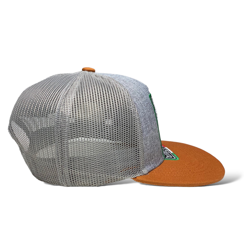 Mexican Eagle Trucker Cap with Mesh Back and Mexican Flag Design