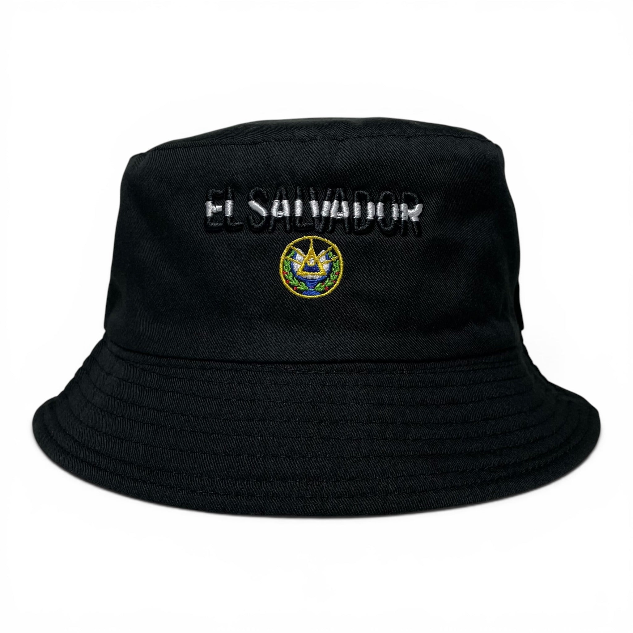 El Salvador Flag Embroidered Bucket Hat, Unisex, Casual Street Style