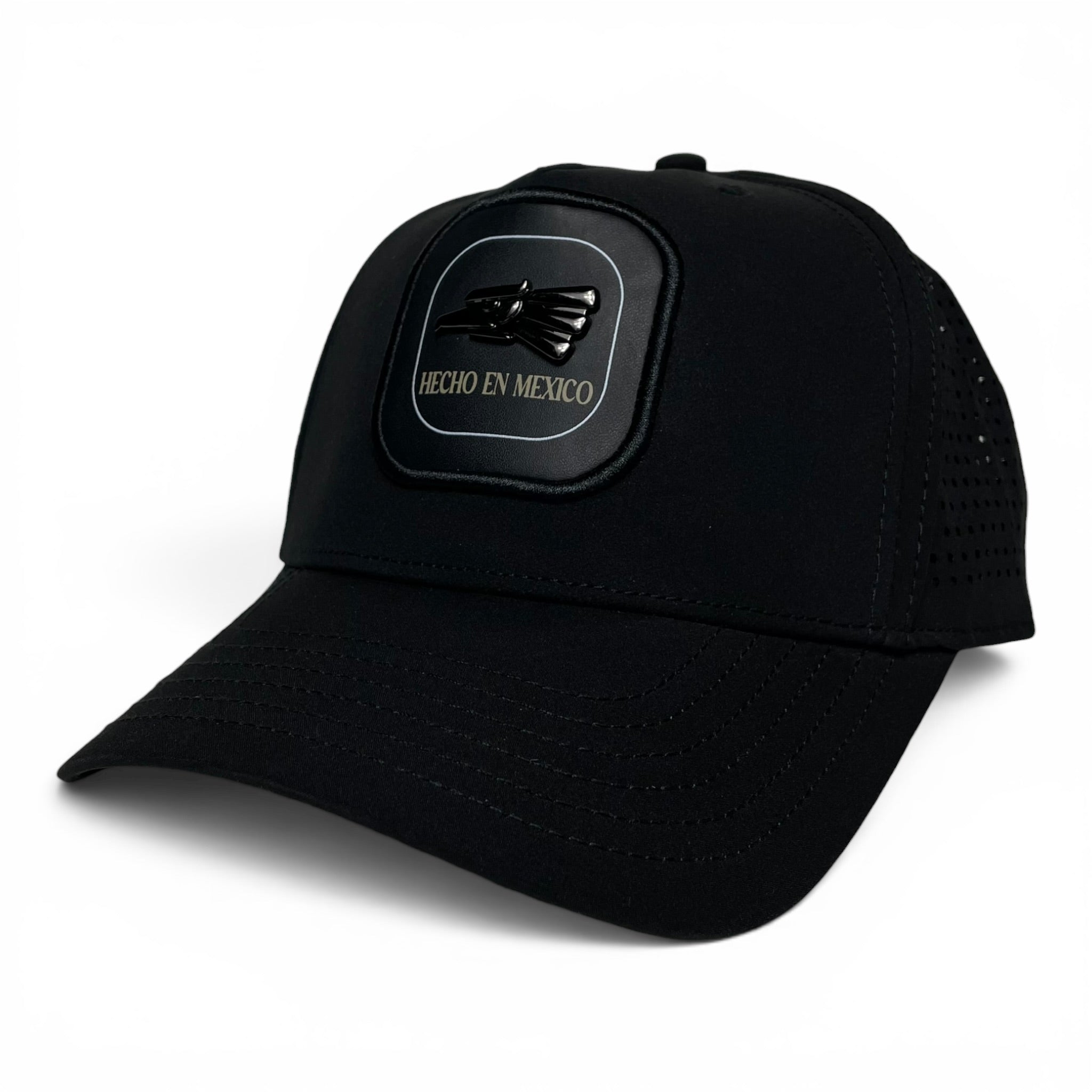 Hecho en Mexico Eagle Logo Baseball Cap – Black Laser Cut Snapback