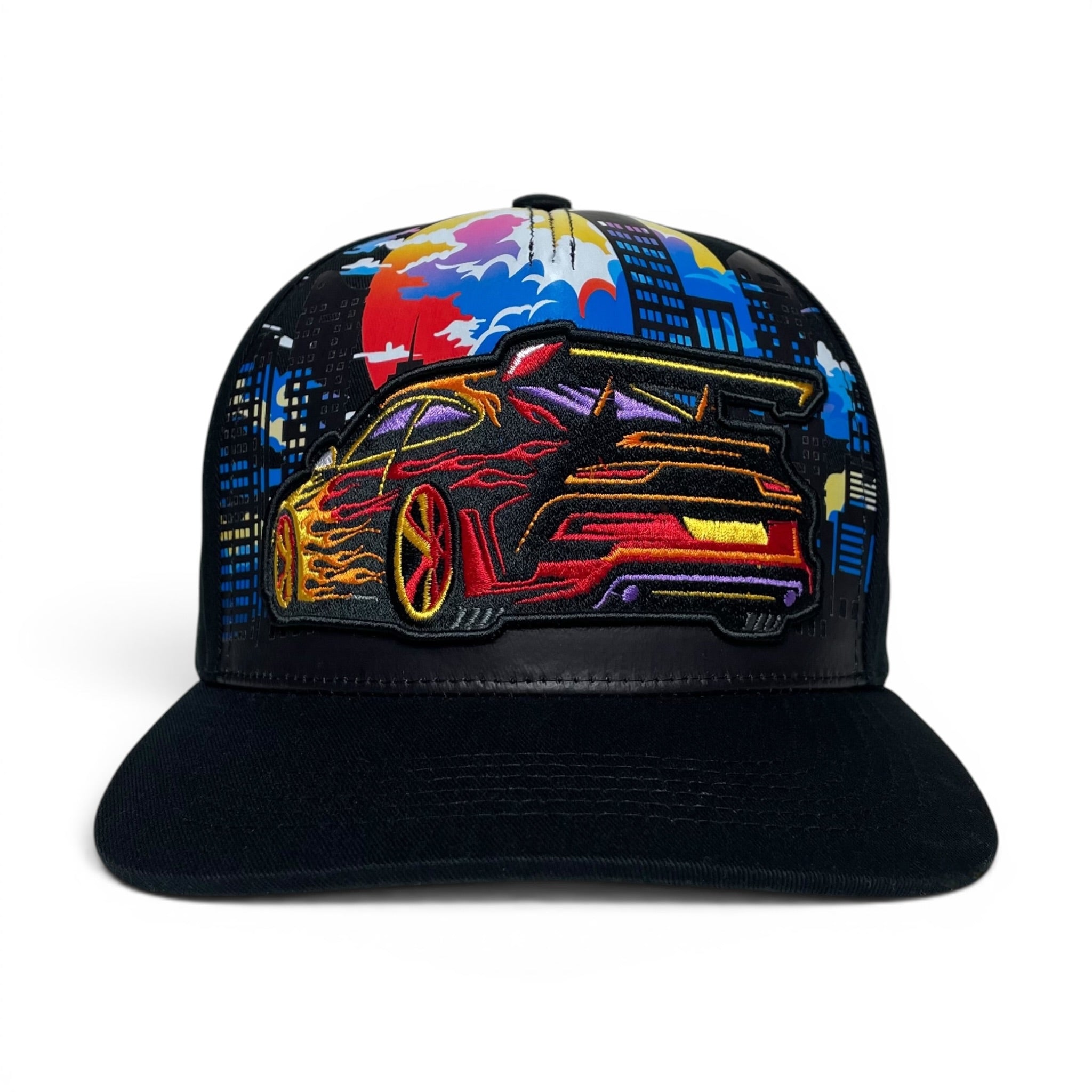 Race New Leader Snapback, Embroidered Racing Car Cap, Black