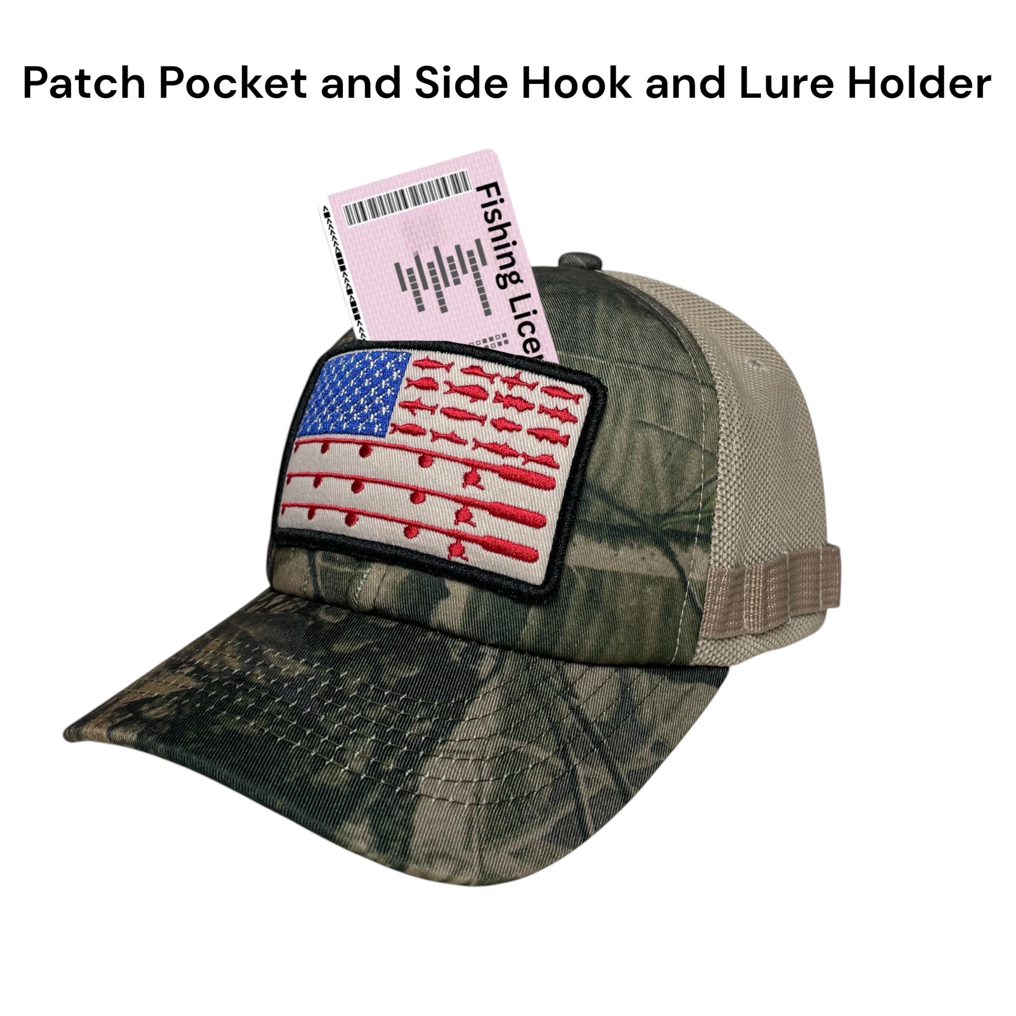 USA Flag Patch Camo Outdoor Baseball Cap for Fishing and Hunting