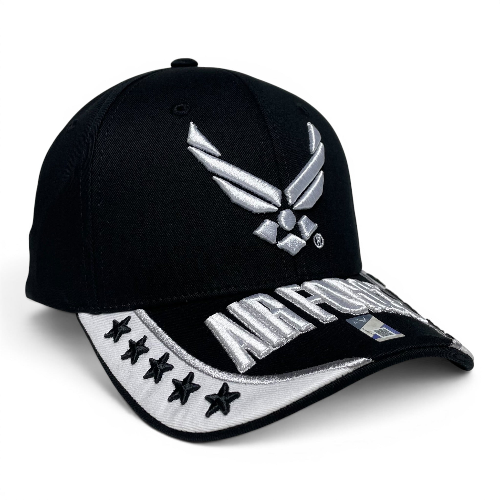 U.S. Air Force 3D Embroidered Baseball Cap Official Licensed Military Hat Black