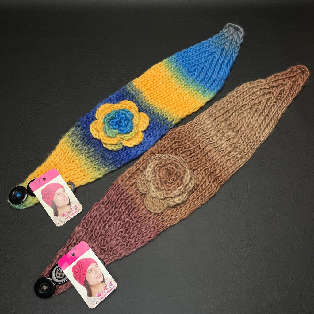 Set of 2 Women's Multicolor Knitted Winter Headband