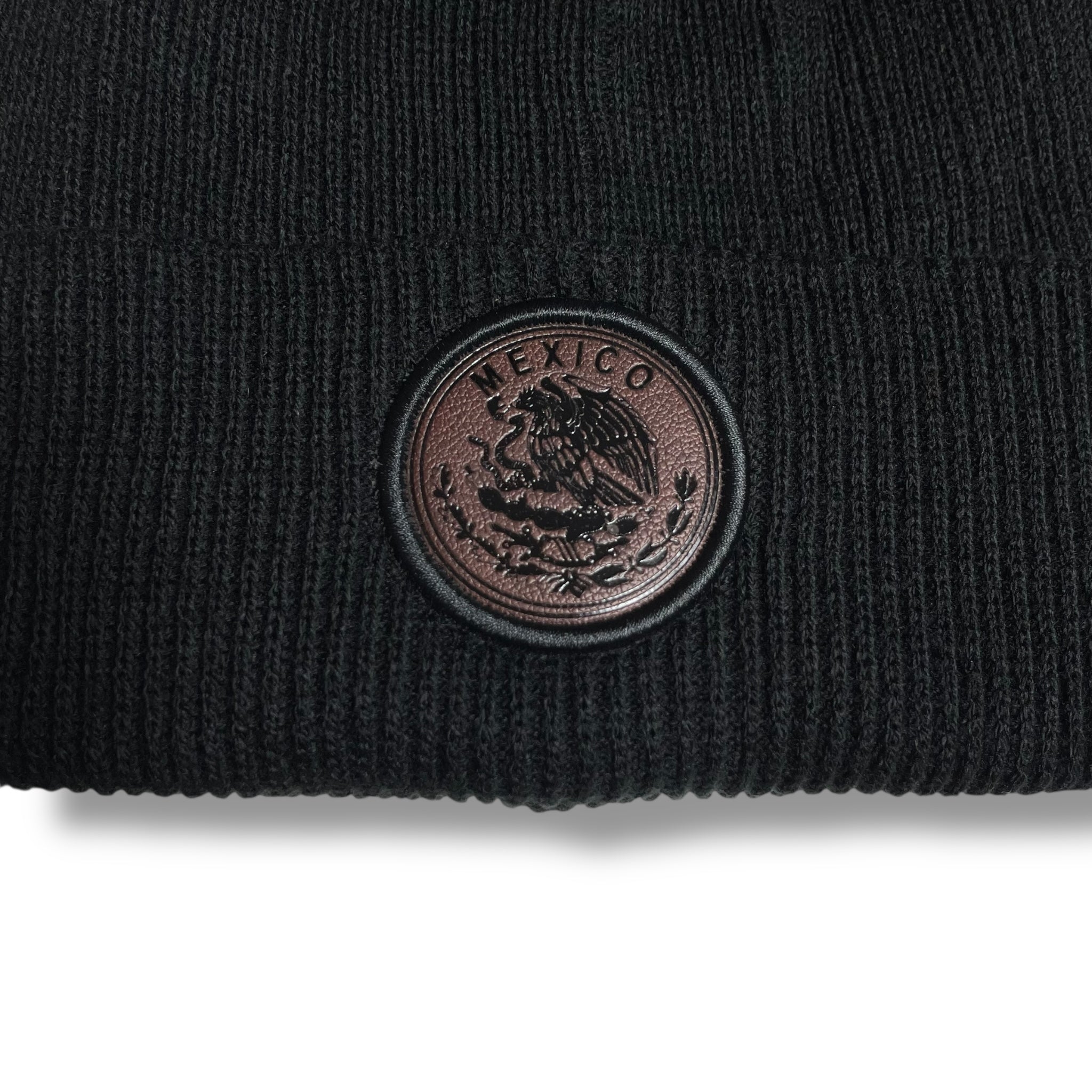 Mexico Eagle leather Patch Winter Beanie Hat