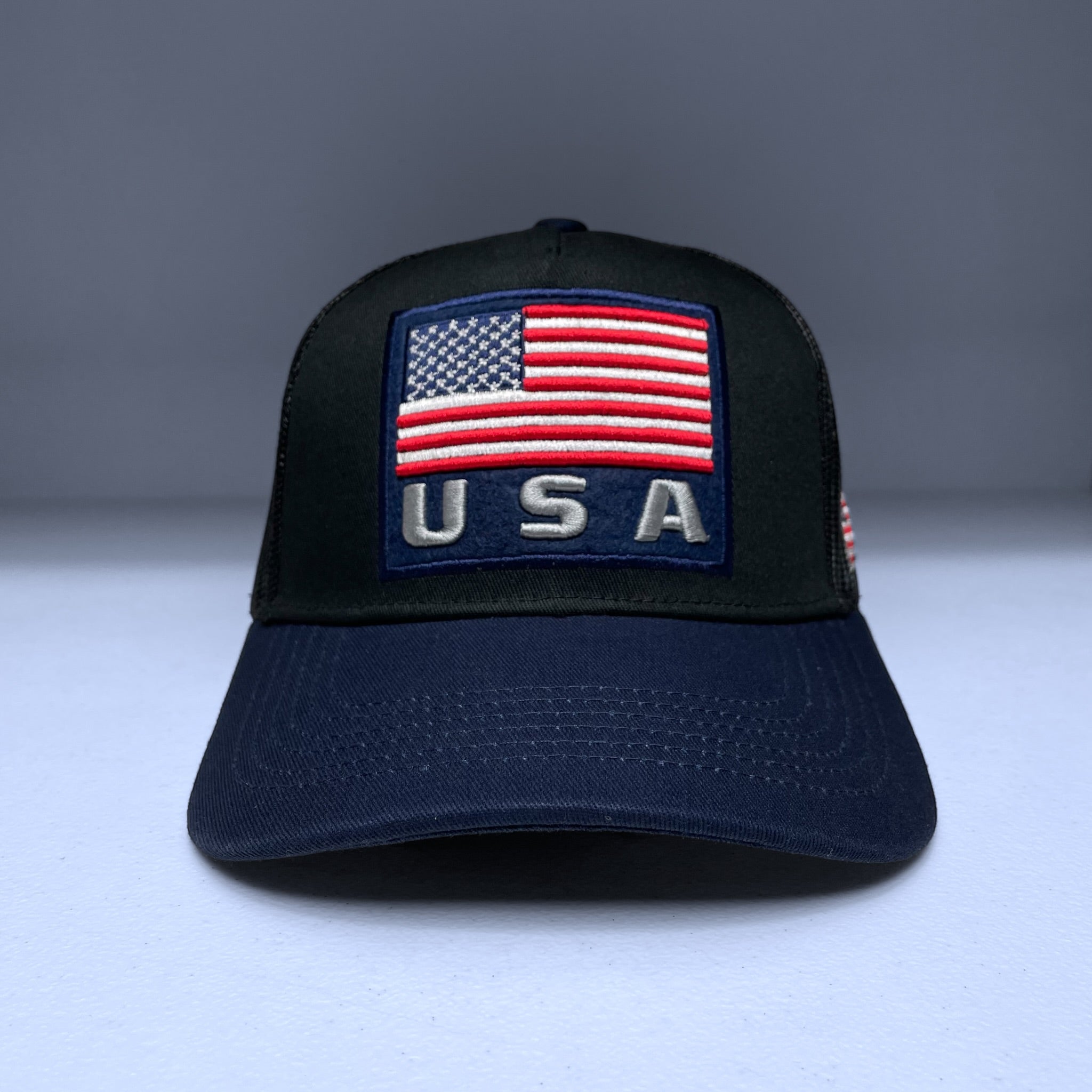 American Flag Embroidered Patch Snapback Trucker Hat