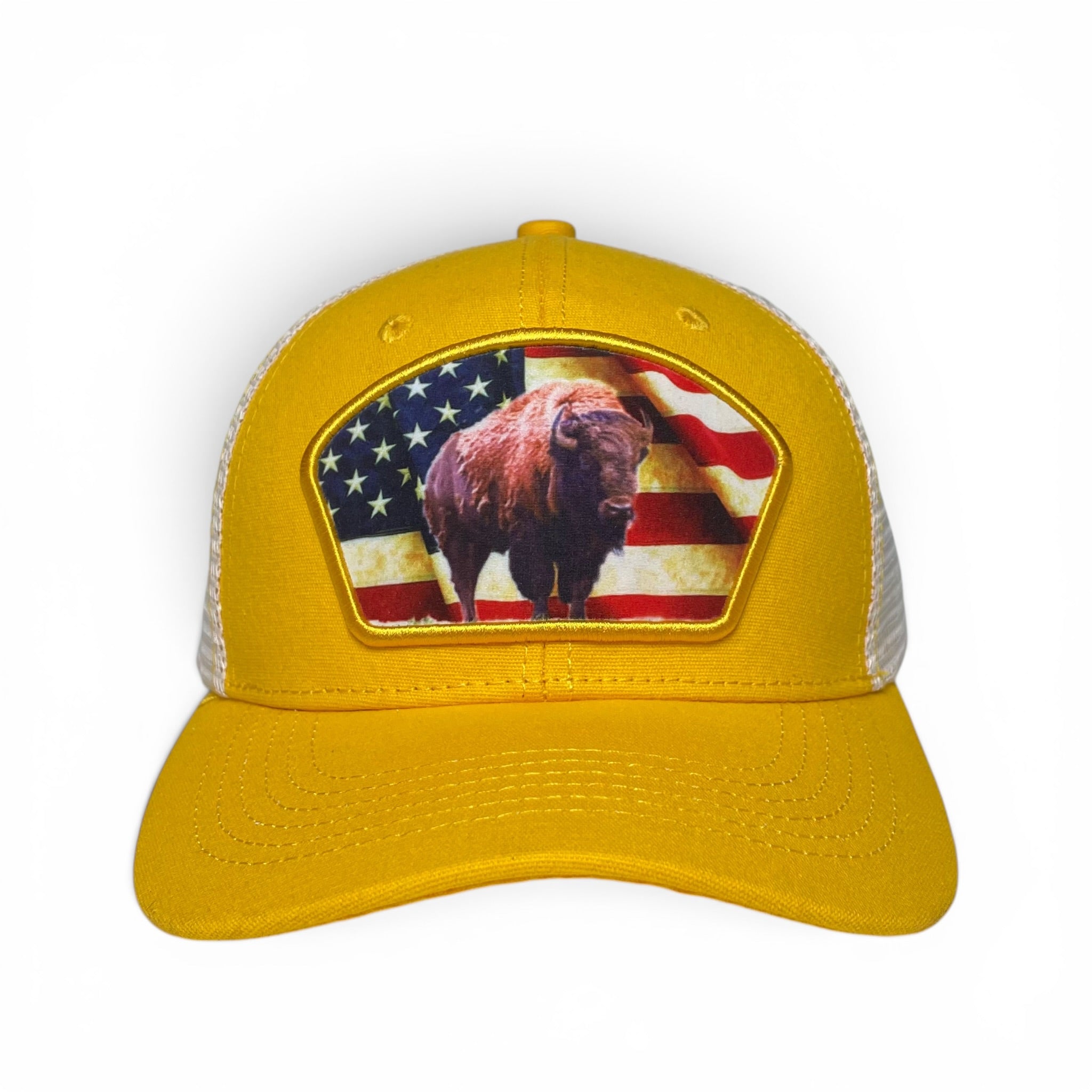 United States USA Flag Buffalo Patch Snapback Trucker Baseball Cap