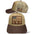 Wholesale Tan and Brown Trucker Hat with Embroidered USA Flag Patch