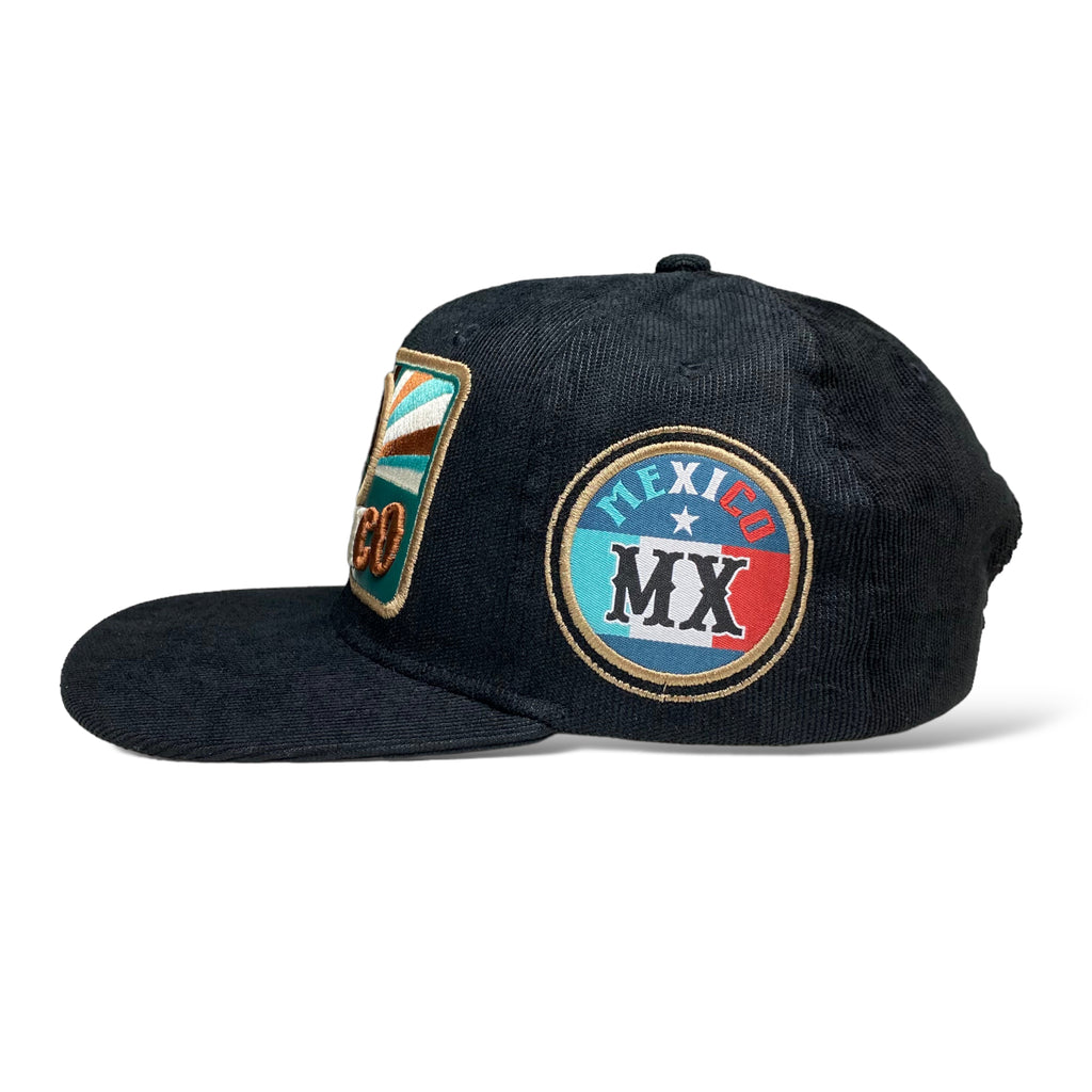 Mexico Eagle Flat Brim Snapback Cap Corduroy Hat - Gorra Mexicana de Pana