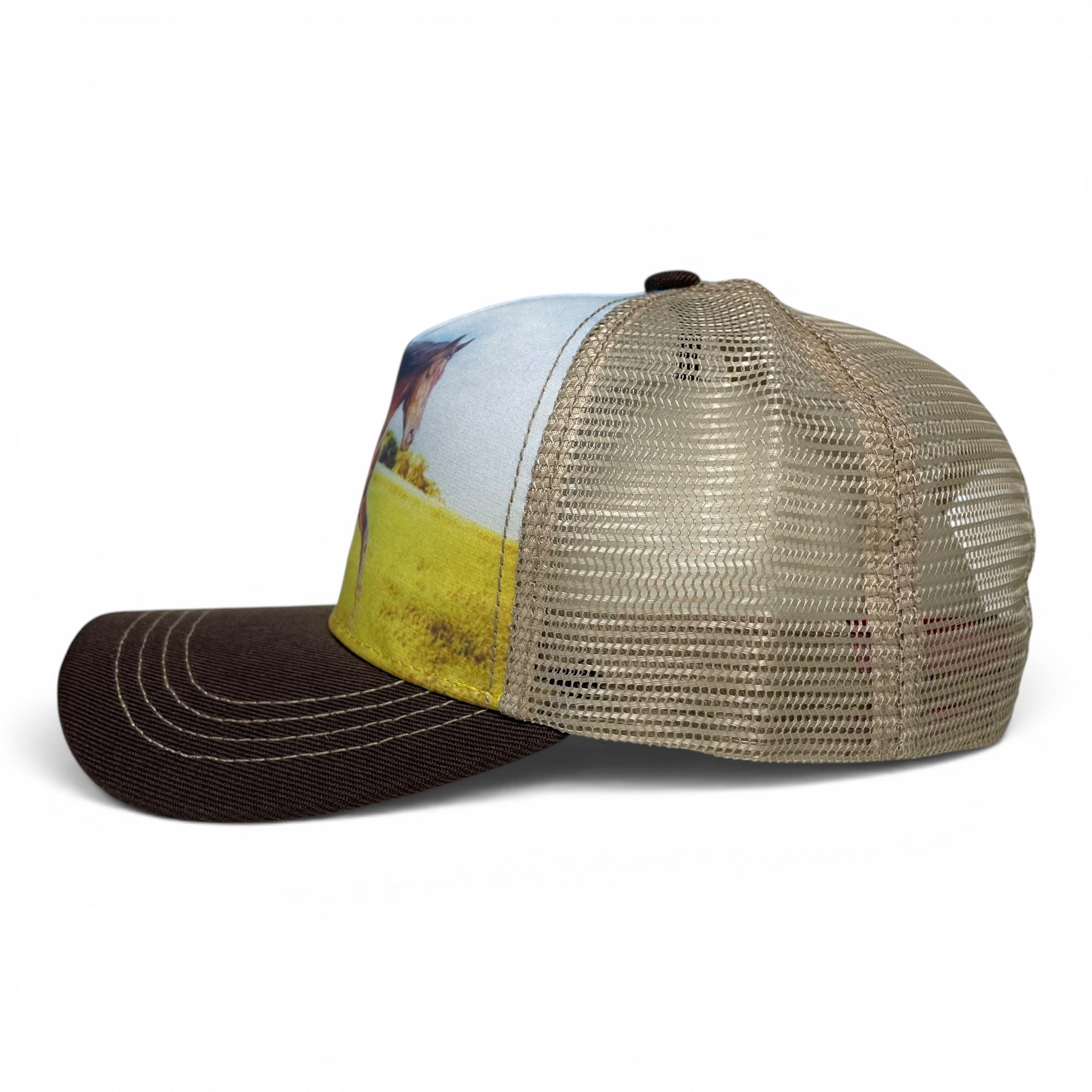Bronco Horse Riding Snapback Hat, Western Style Cap, Mesh Back