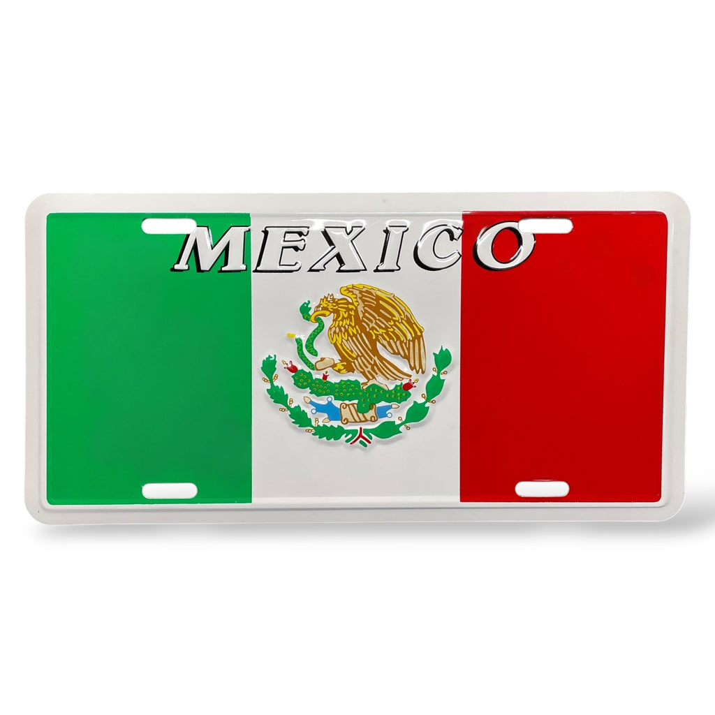 Mexico Flag 6"x12" Aluminum License Plate Sign