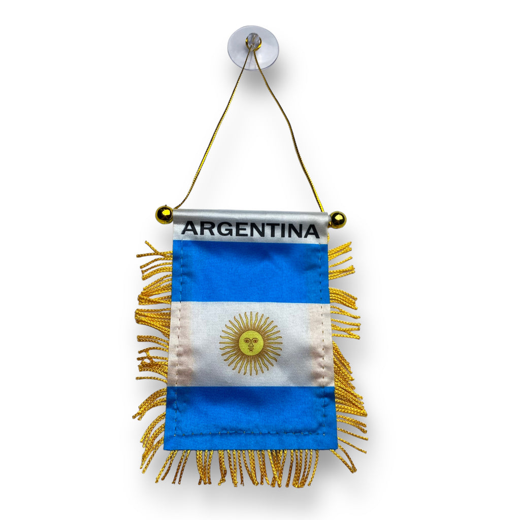 Argentina Mini Banner Flag - Car & Home Window Mirror Hanging, Double-Sided