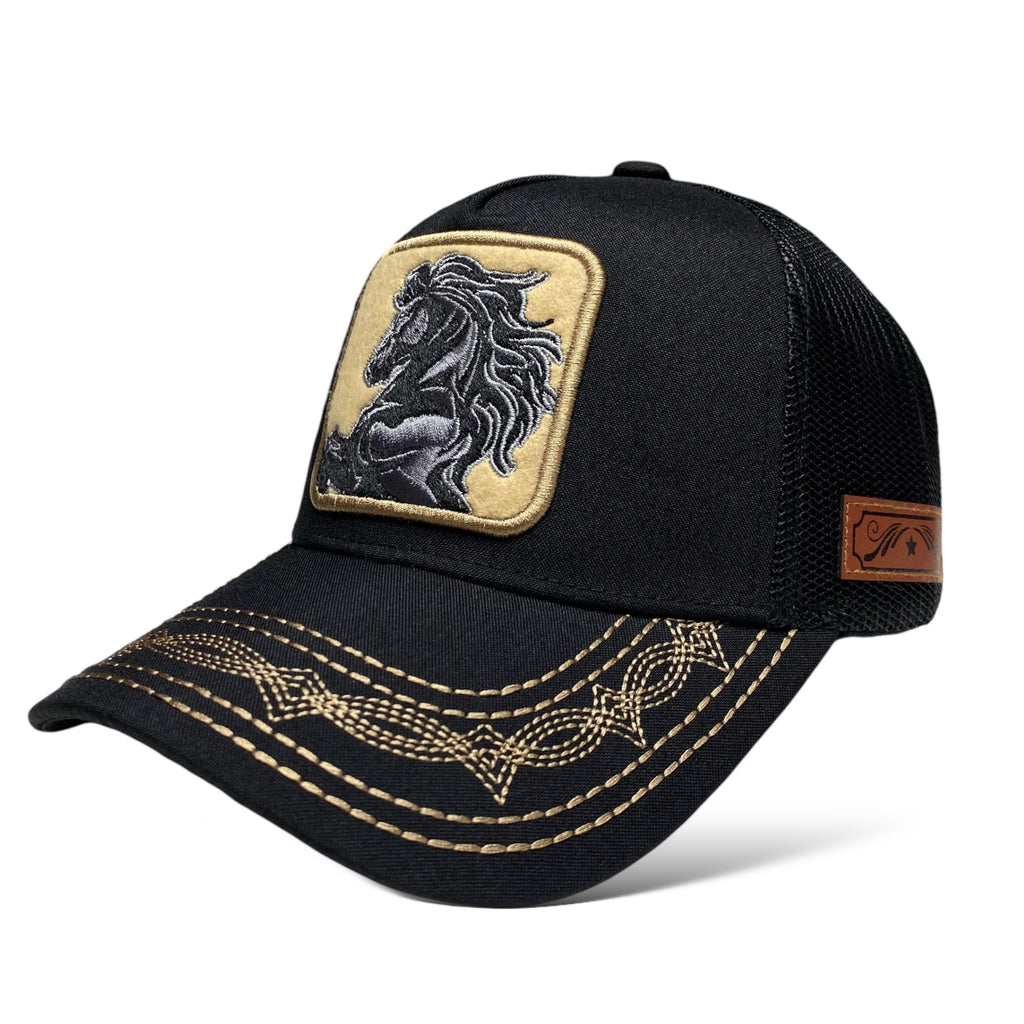 Stallion Embroidered Trucker Cap | Wholesale Mesh Back Snapback Hat