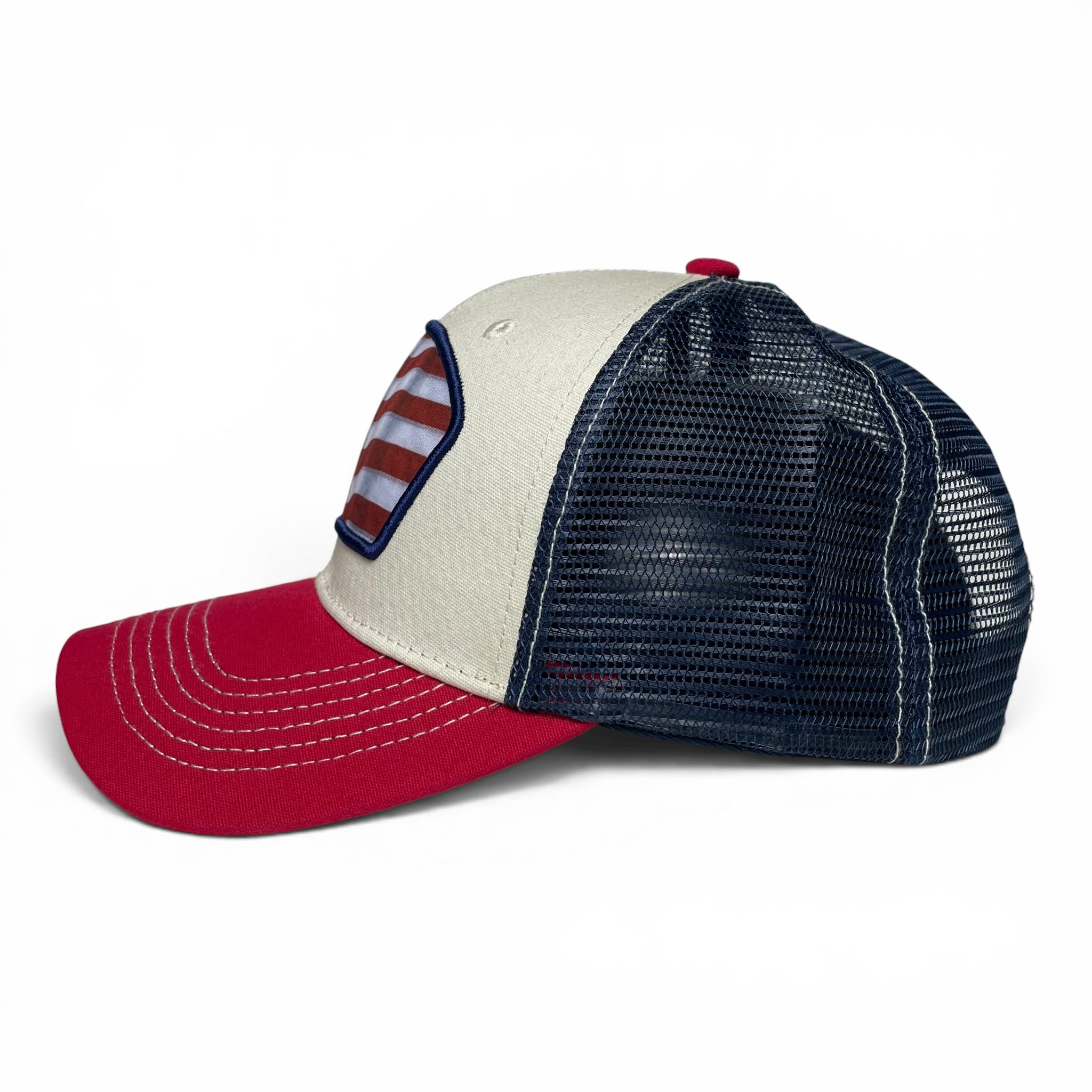 USA Flag Printed Patch Trucker Hat, Snapback, Unisex