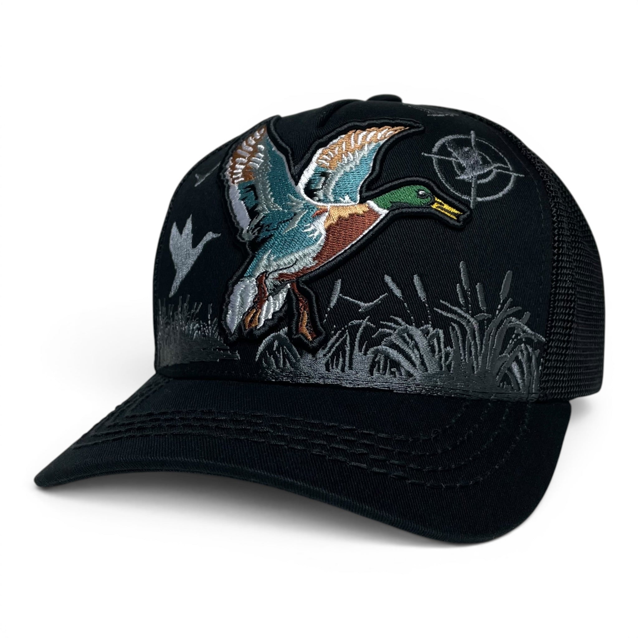 Hunter Style Duck 3D Embroidered Baseball Cap, Curved Brim, Snapback