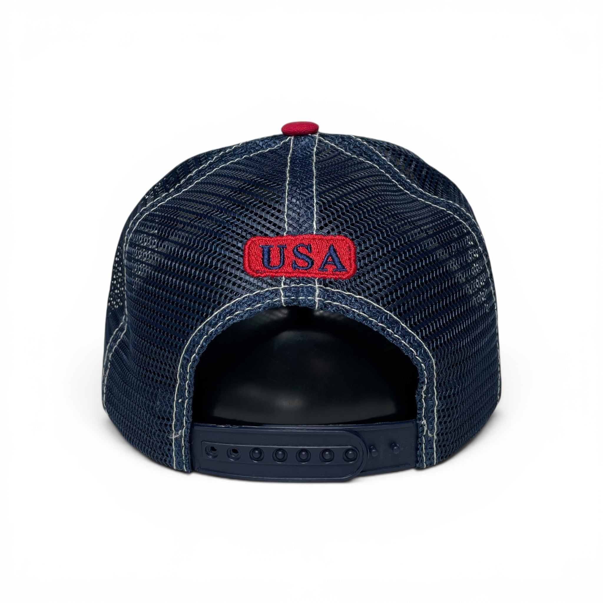 American Eagle United States Flag Patch Snapback Cap, Mesh Back