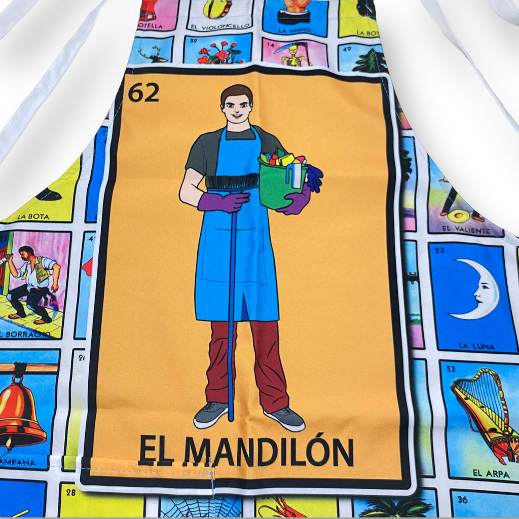 Men's Mexican Loteria Kitchen Apron Mandil Mexicano