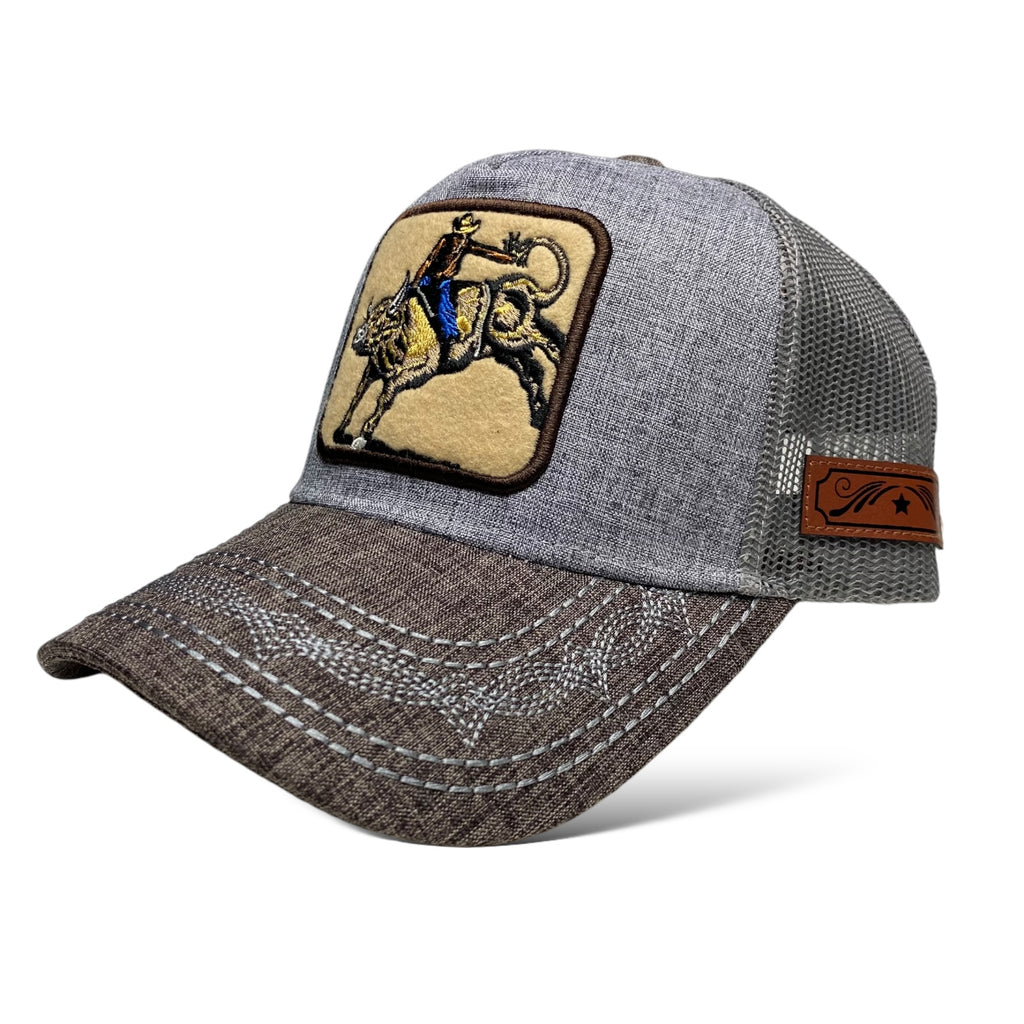 Rodeo Cowboy Hat Bull Rider | Western Trucker Cap, Embroidered Bull Rider Design