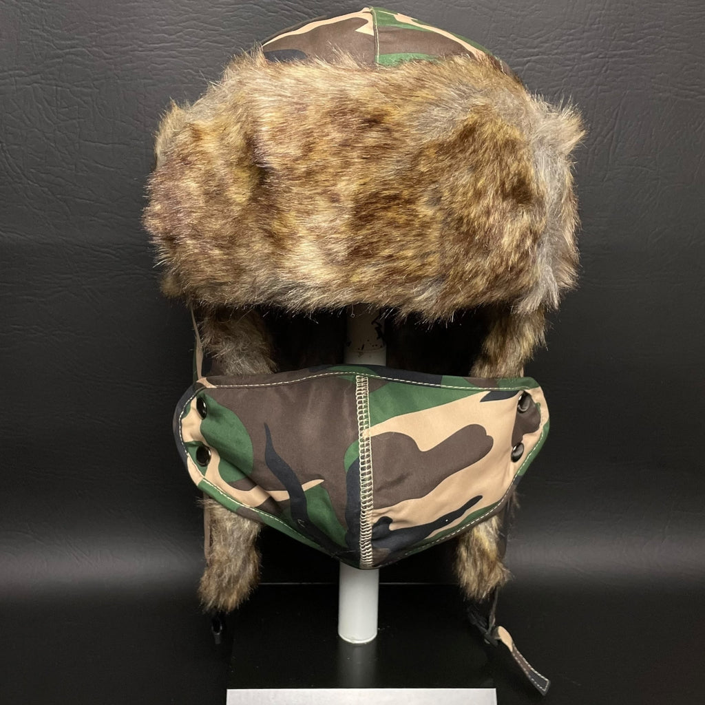 Winter Fur Ear Flap Hat Trapper Chic Russian Trooper Ski Cap Face Mask