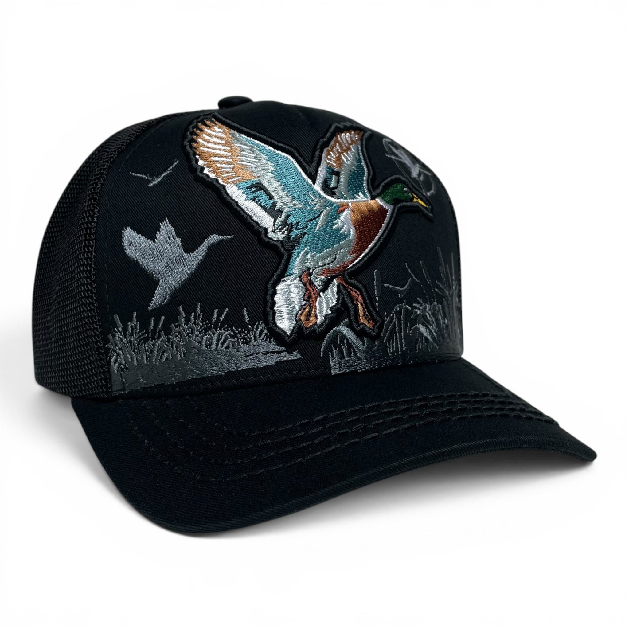 Hunter Style Duck 3D Embroidered Baseball Cap, Curved Brim, Snapback