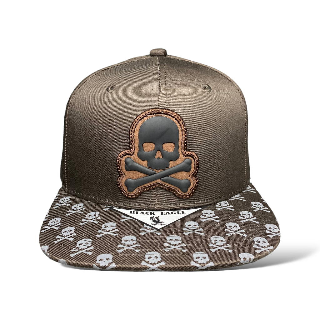 Wholesale Skull Crossbones Rubber Patch Snapback Baseball Hat