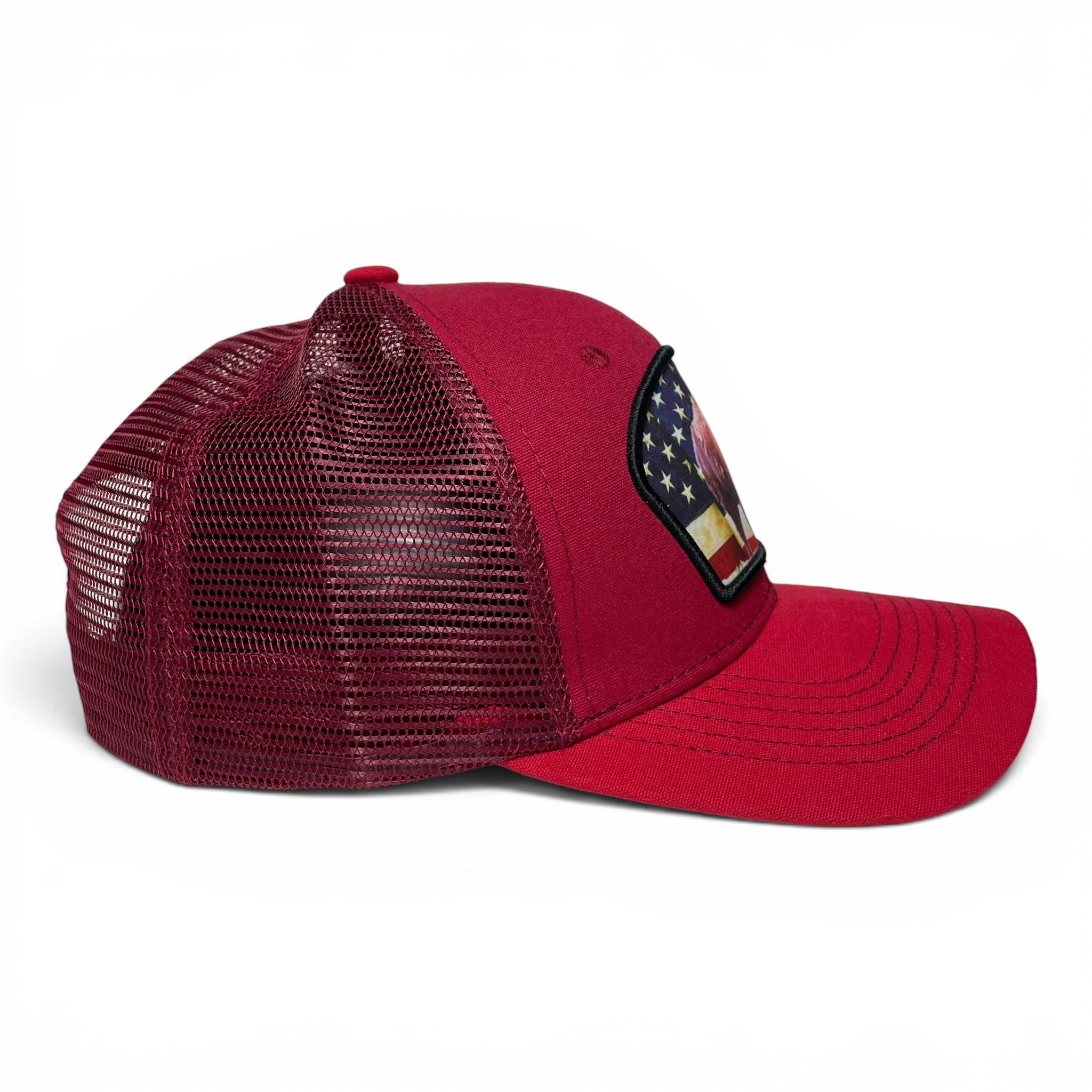 United States USA Flag Bison Buffalo Patch Snapback Trucker Hat