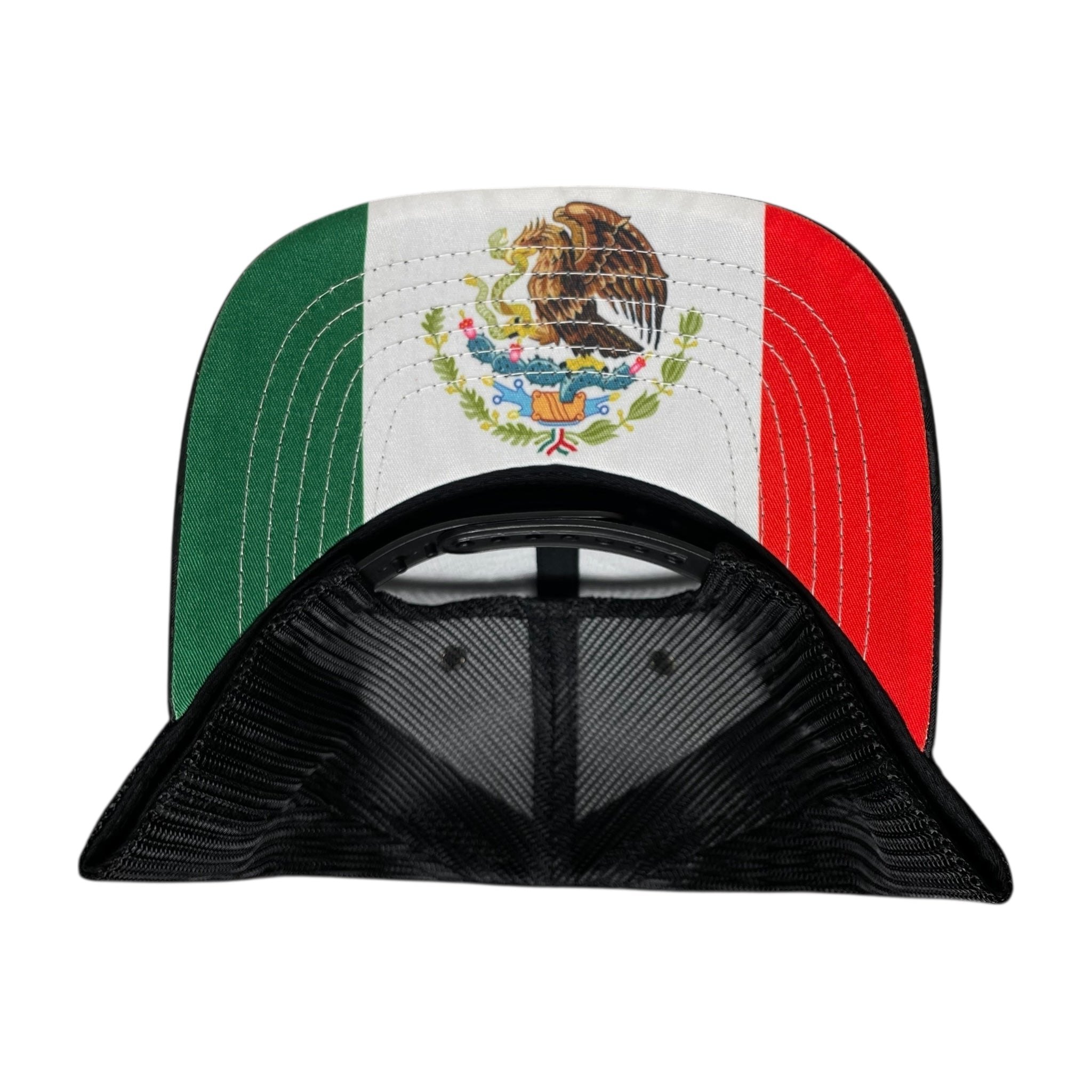 Blank Camo Trucker Hat with Mexico Flag Under Visor