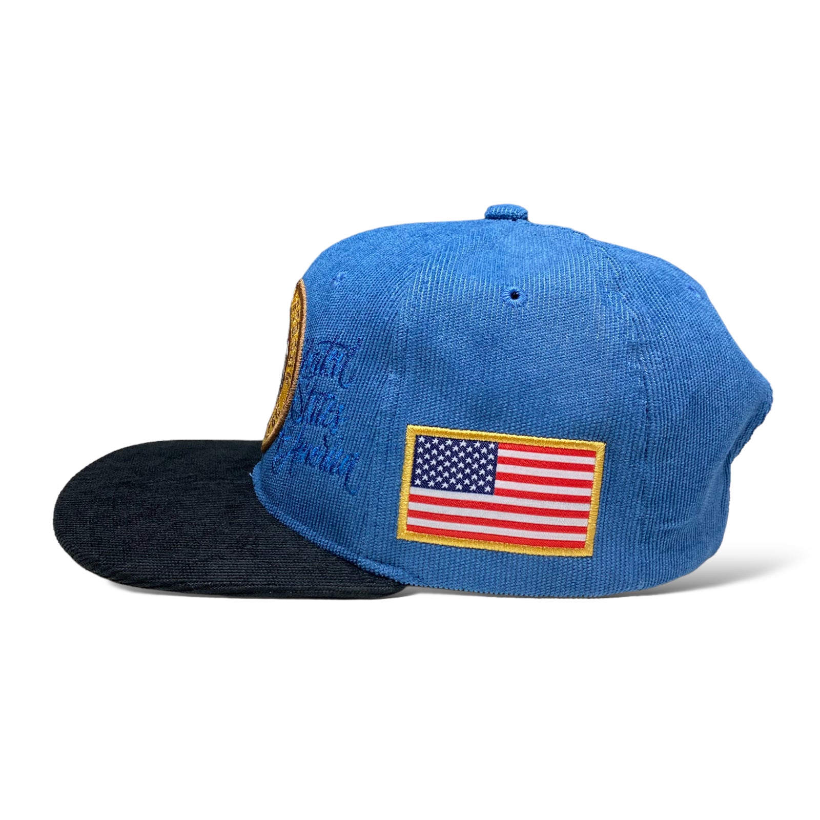Born to Be Strong Eagle USA Flag Snapback Cap, Corduroy, Flat Brim