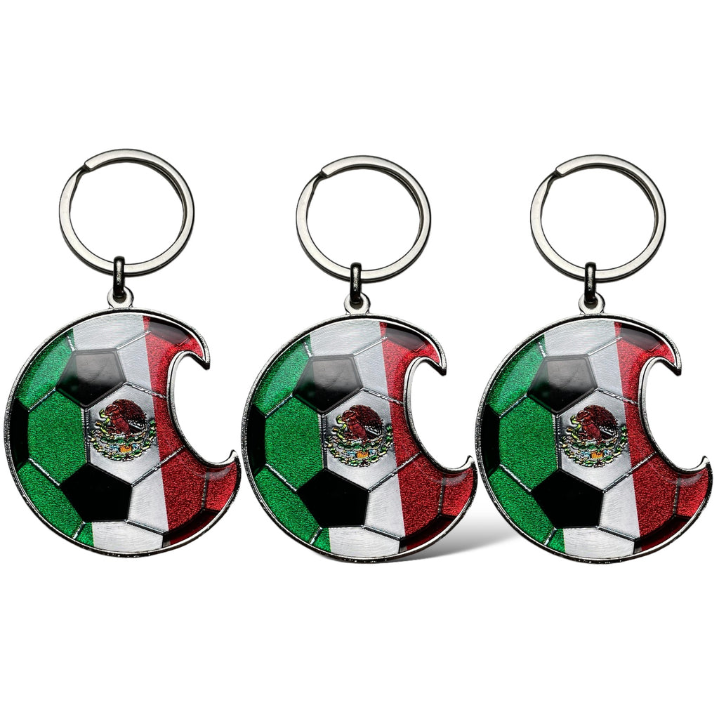 3 Mexico Soccer Team Keychain, Opener