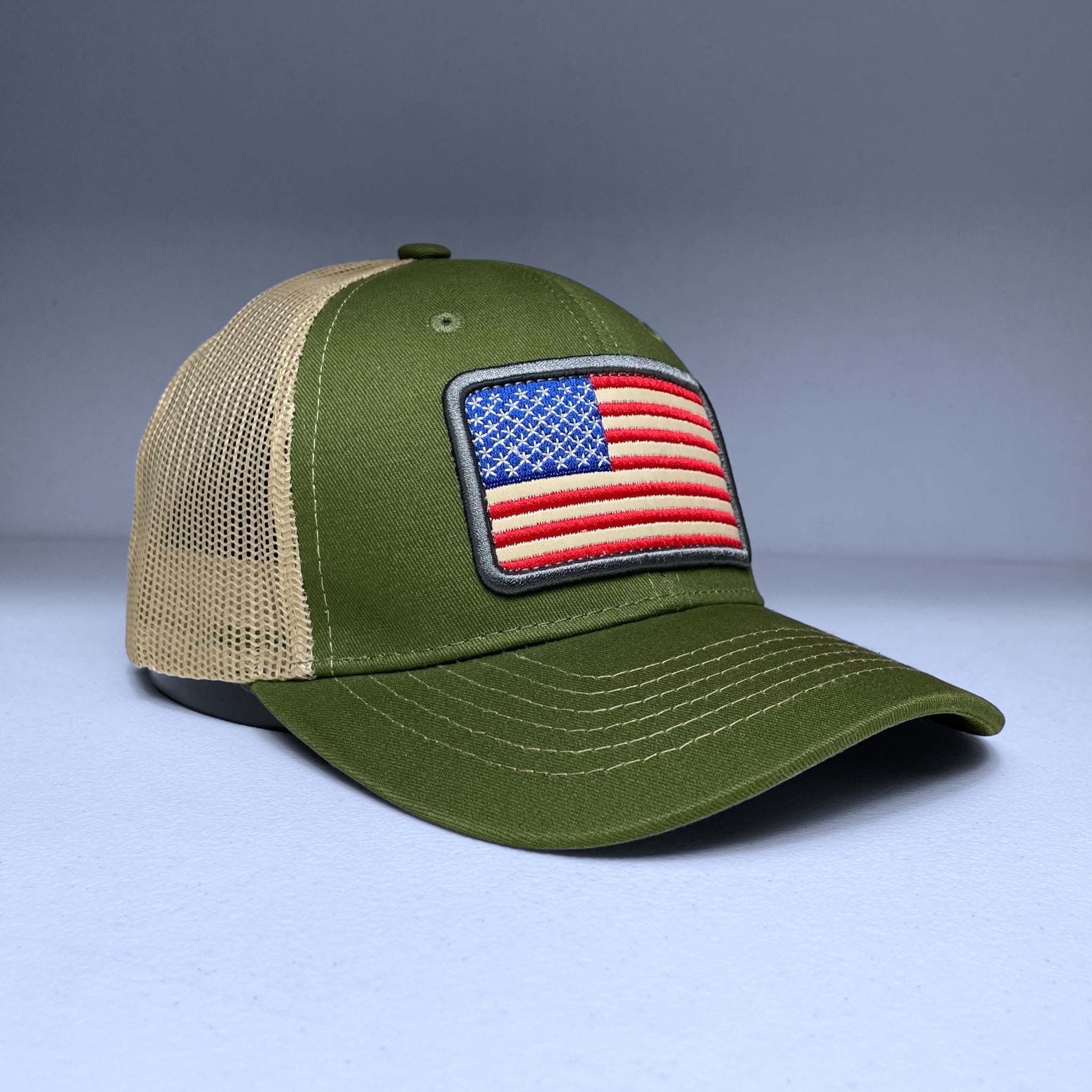 American USA Embroidered Flag Snapback Trucker Hat