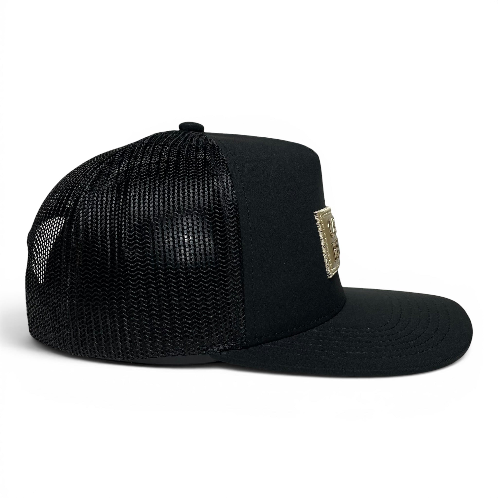 Cash Rules Money Dollar Sign Golden Patch Mesh Back Snapback Cap