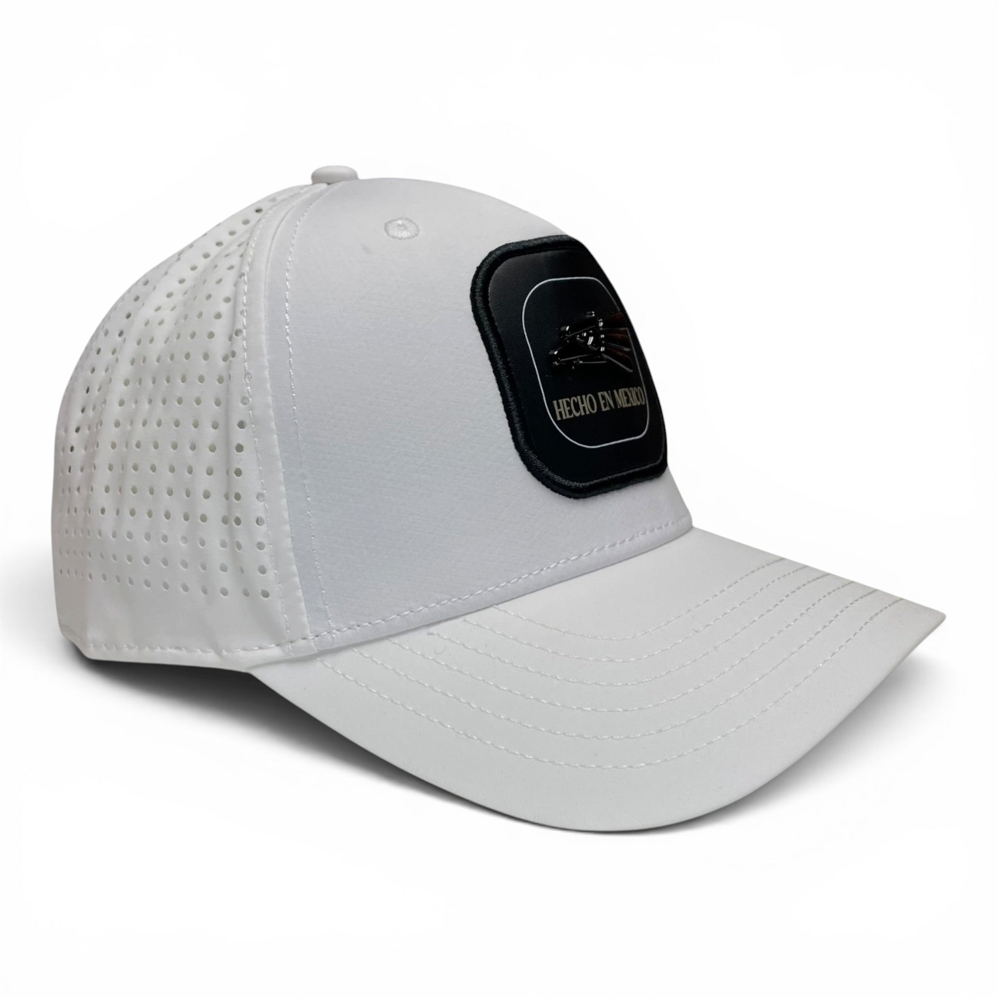 Hecho en Mexico Eagle Baseball Cap, White, Laser Cut, Snapback, Sport