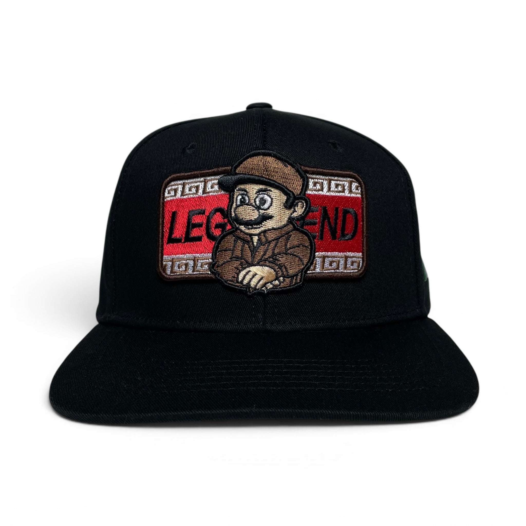 Gorra Super Chapo Bros Bordada, Negra, Ajustable, Visera Plana