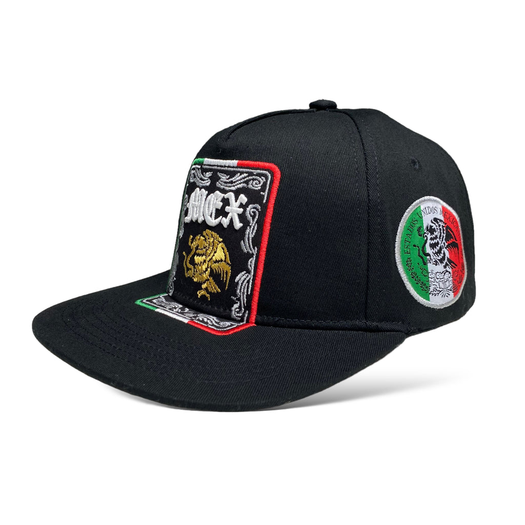 Mexican Flag Eagle Embroidered Snapback Cap Flat Bill Patriotic Hat