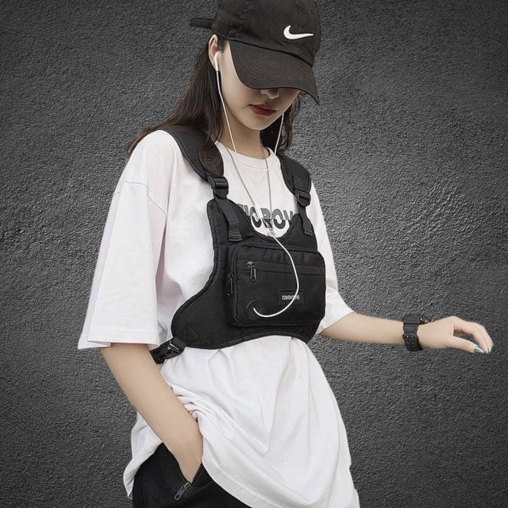 Streetwear Tactical Vest Hip-Hop Multi-functional Chest Bag