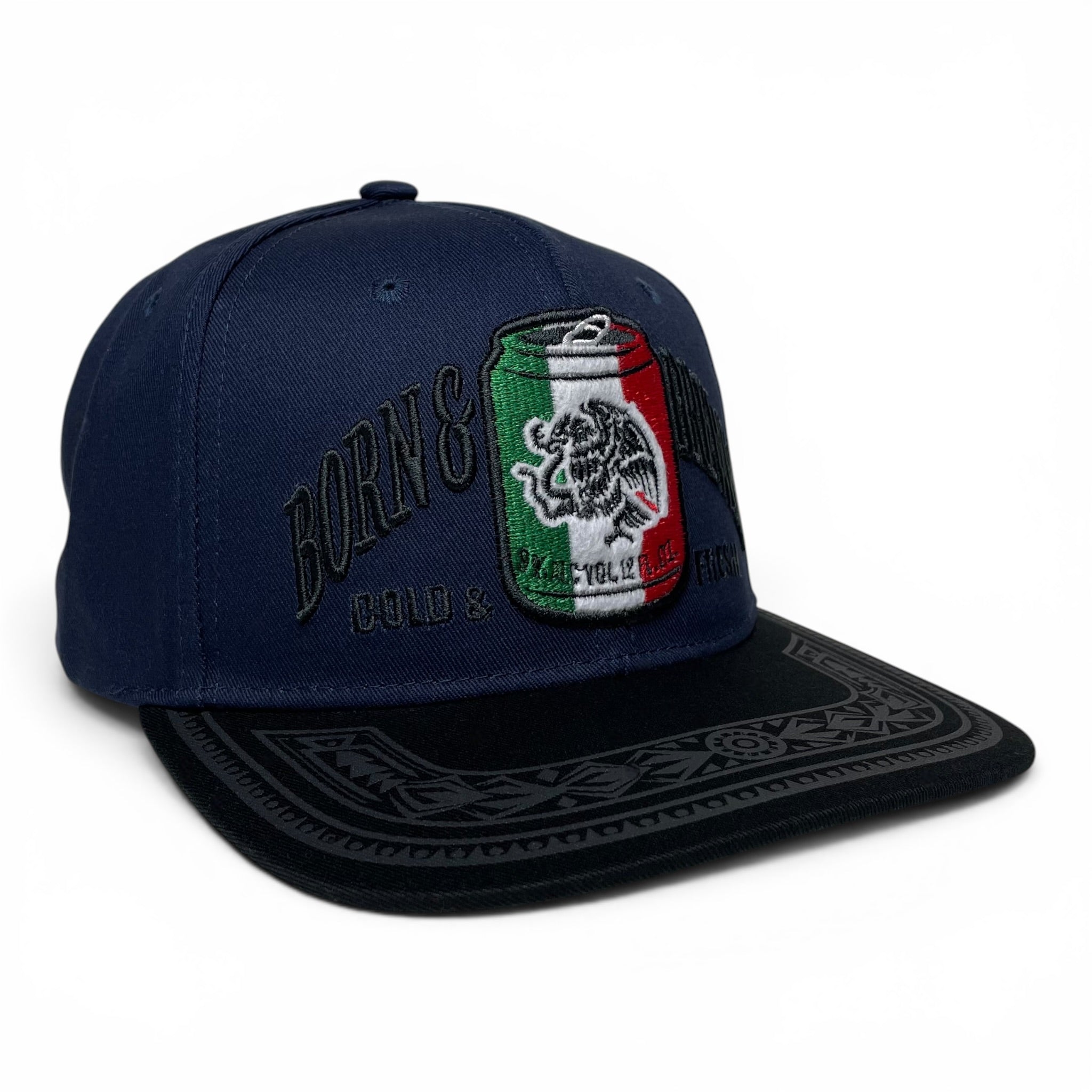 Mexico Beer Eagle Baseball Snapback Cap, Navy, Flat Brim, 3D Embroidered