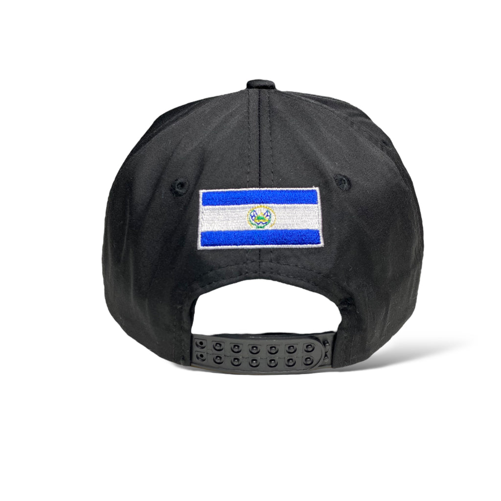 El Salvador Flag Embroidered Flat Brim Snapback Cap - Patriotic Salvadoran Hat