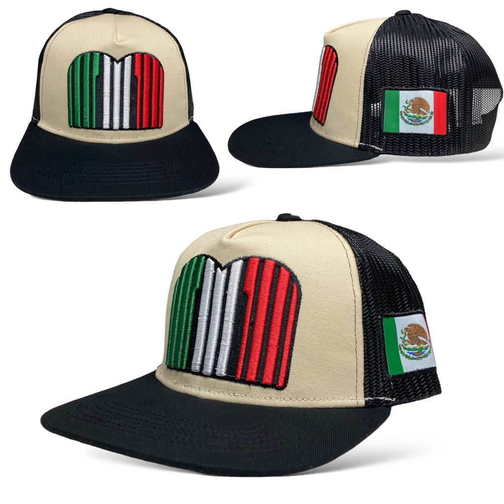 Mexico Embroidered Mesh Snapback Cap - Patriotic Trucker Mexican Hat