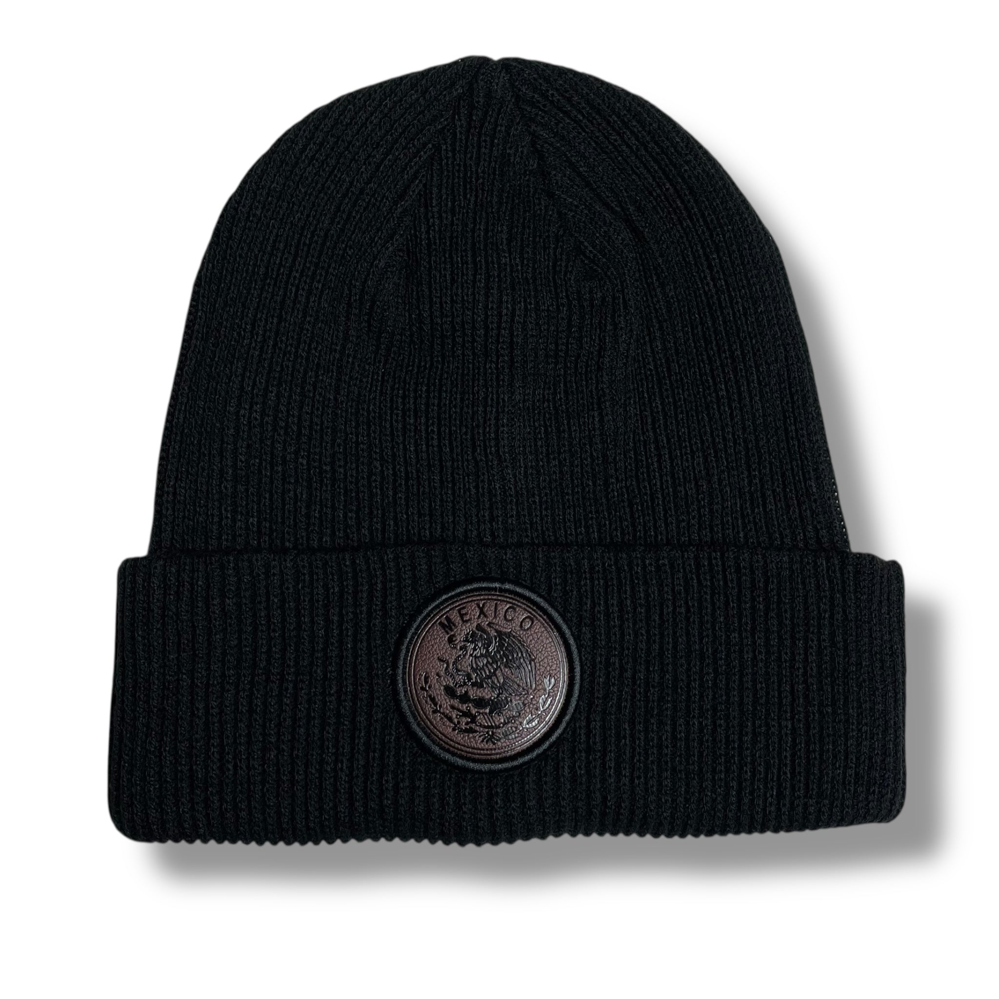 Mexico Eagle leather Patch Winter Beanie Hat