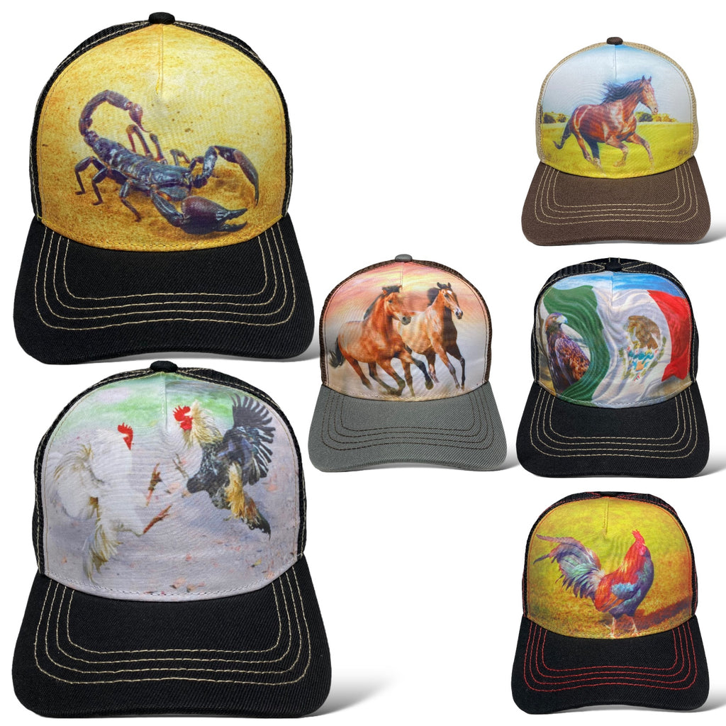 Printed Mesh Trucker Hat Outdoor Adjustable Baseball Cap