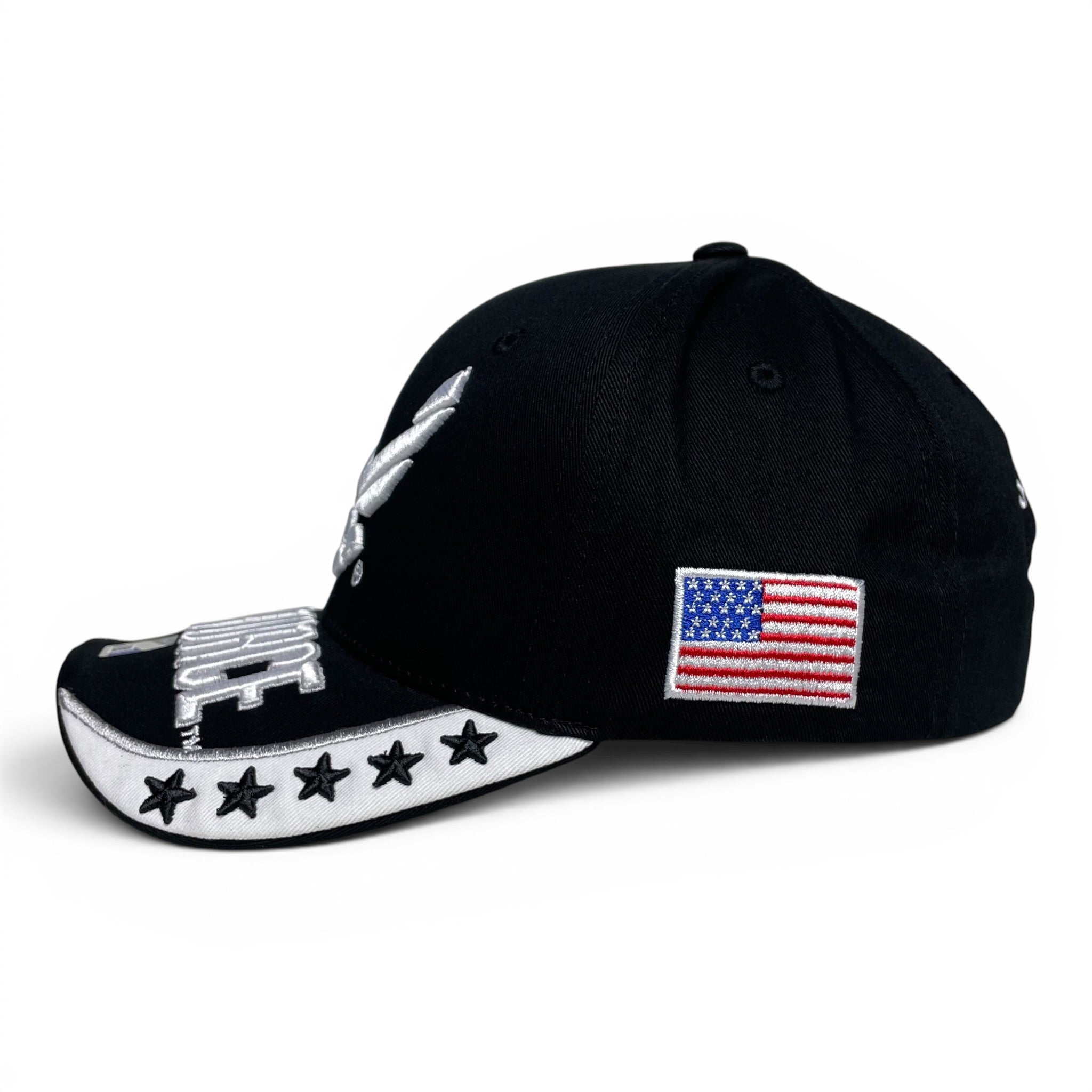 U.S. Air Force 3D Embroidered Baseball Cap Official Licensed Military Hat Black