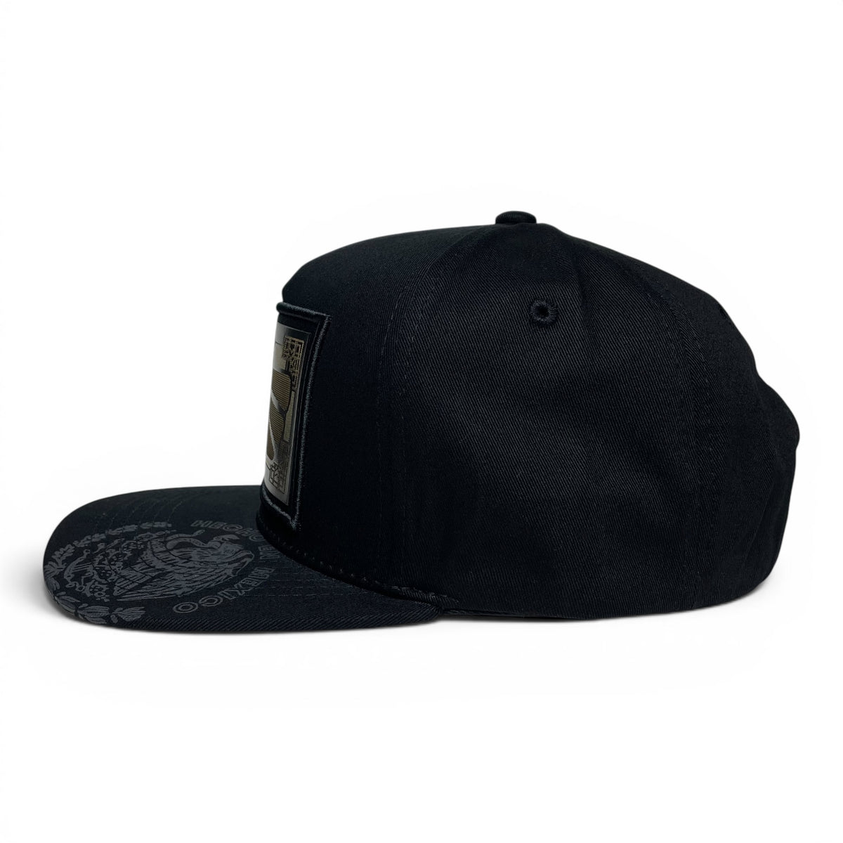 Hecho en Mexico Golden Mexican Eagle Rubber Patch Snapback Cap – Black