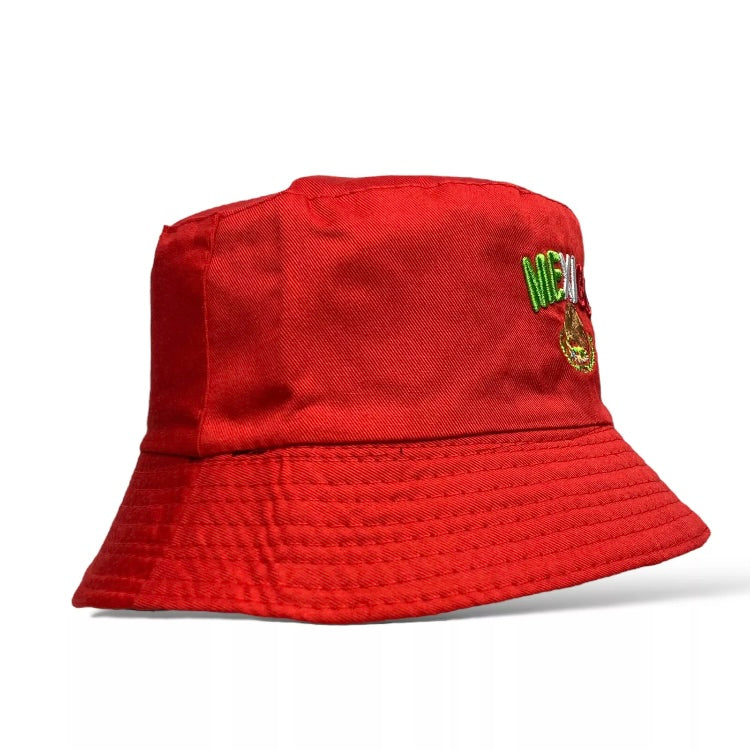 Mexico Flag Embroidered Bucket Hat - Sun Protection, Hiking, Fishing, Beach Hat