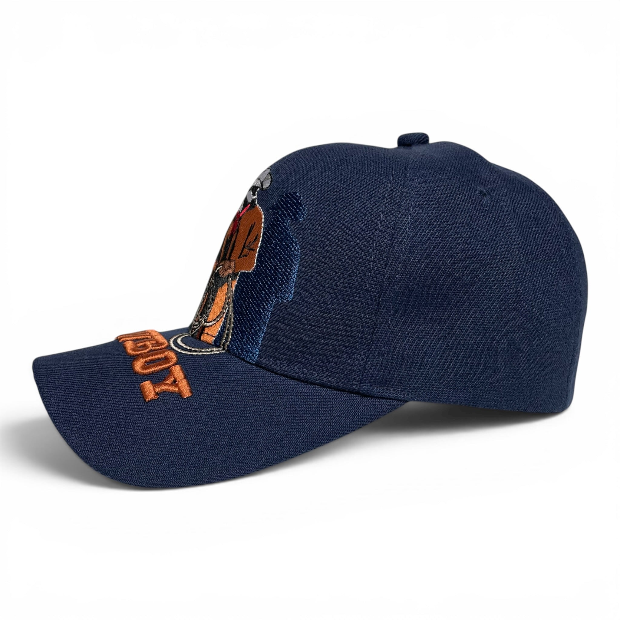 Cowboy Embroidered Navy Baseball Cap, Western Rodeo Hat for Men