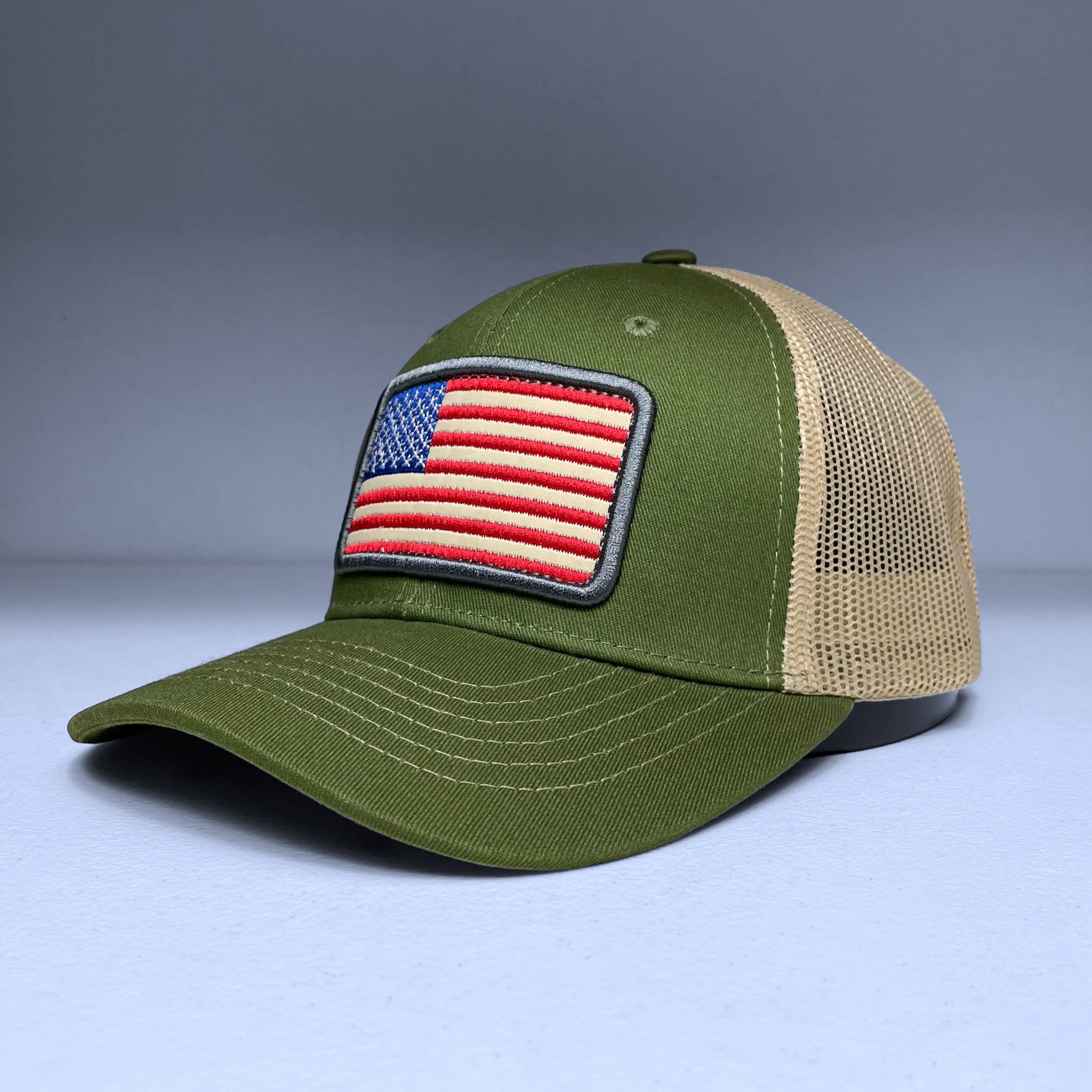 American USA Embroidered Flag Snapback Trucker Hat