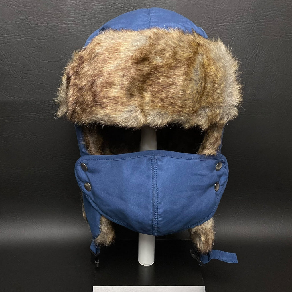 Winter Fur Ear Flap Hat Trapper Chic Russian Trooper Ski Cap Face Mask