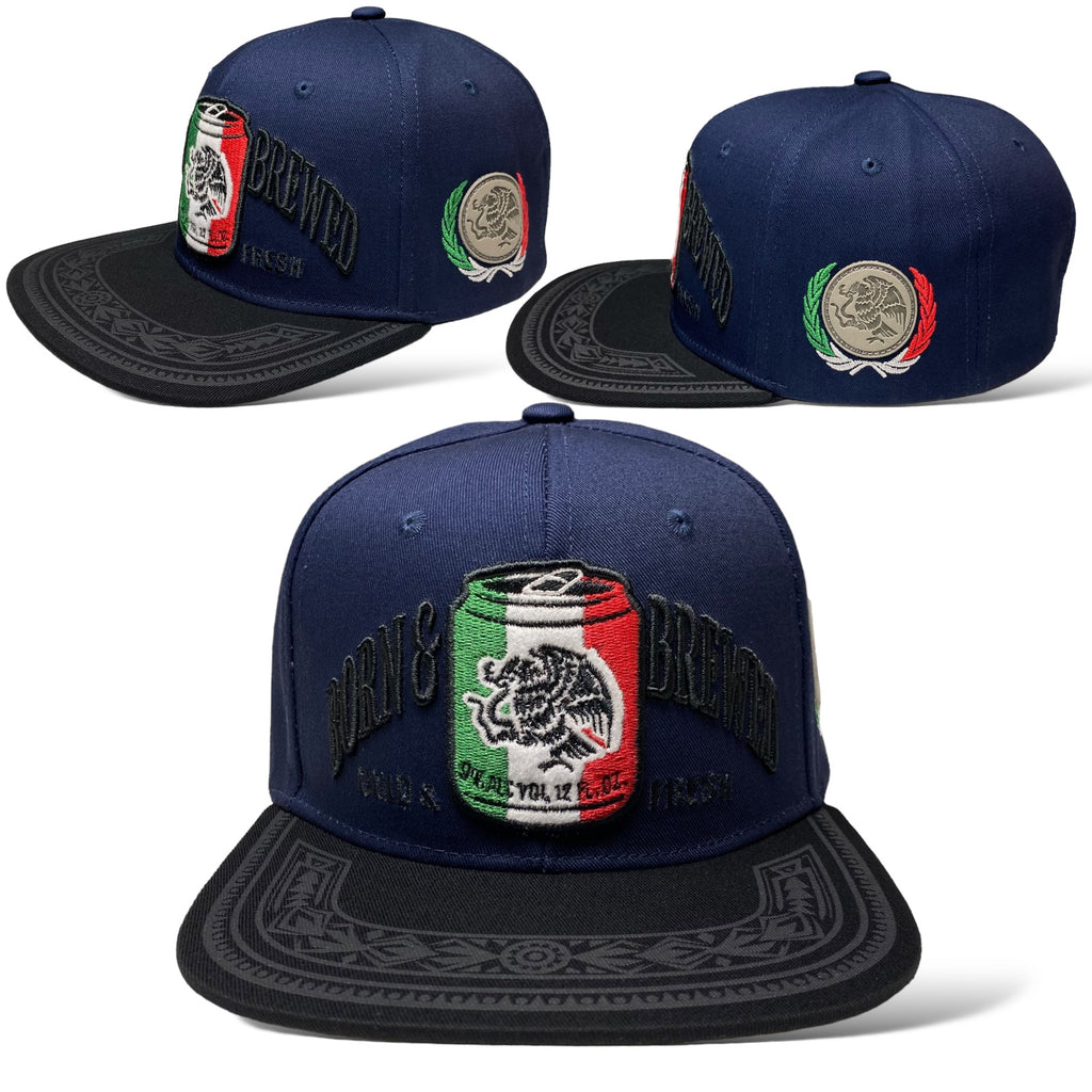 3D Embroidered Mexico Flat Brim Baseball Cap