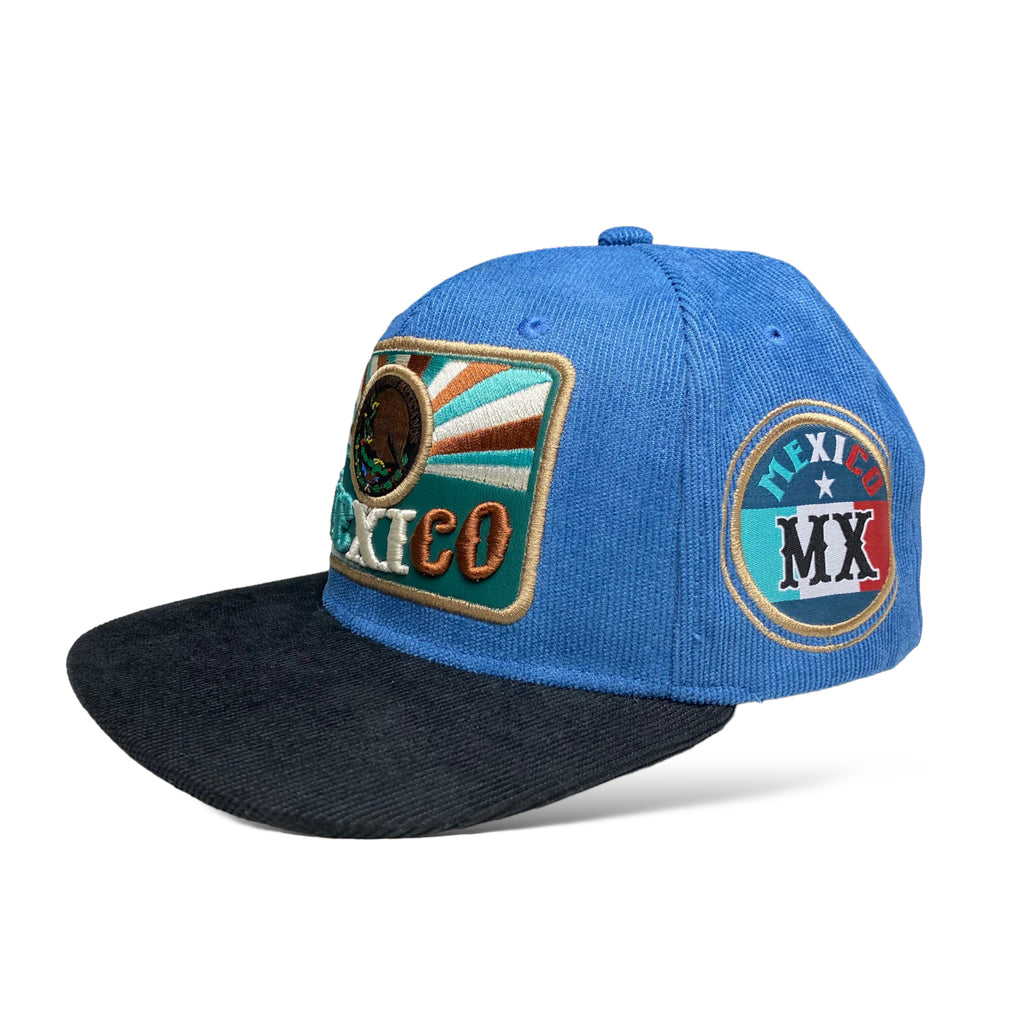 Mexico Eagle Flat Brim Snapback Cap Corduroy Hat - Gorra Mexicana de Pana